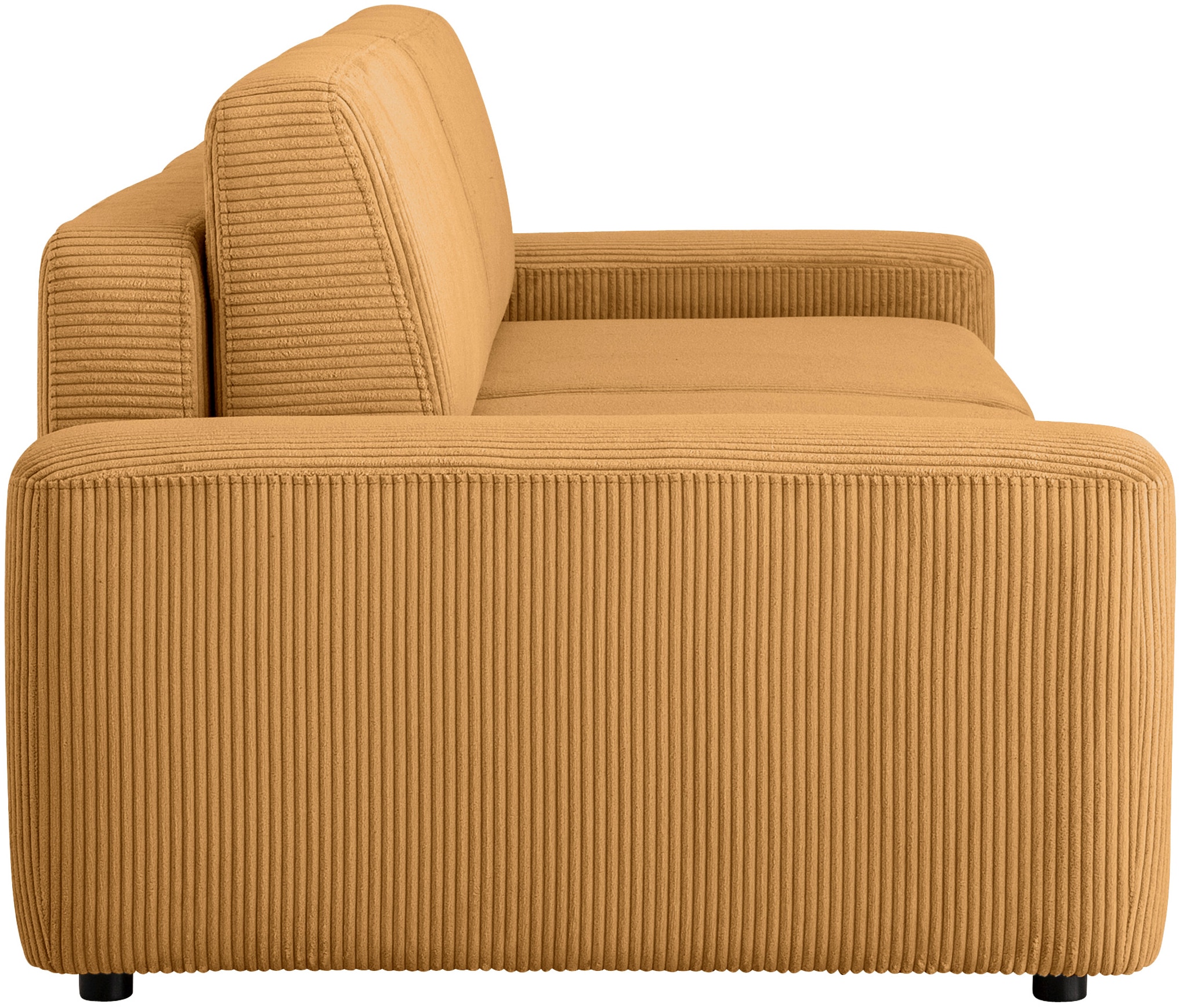 INOSIGN 3-Sitzer »TORGE (257cm), Sofa,Schlafsofa in Cord, Samtvelours, Struktur fein« rundes Design, Schlaffunktion u. Bettkasten, Liegefläche: 135/200 cm