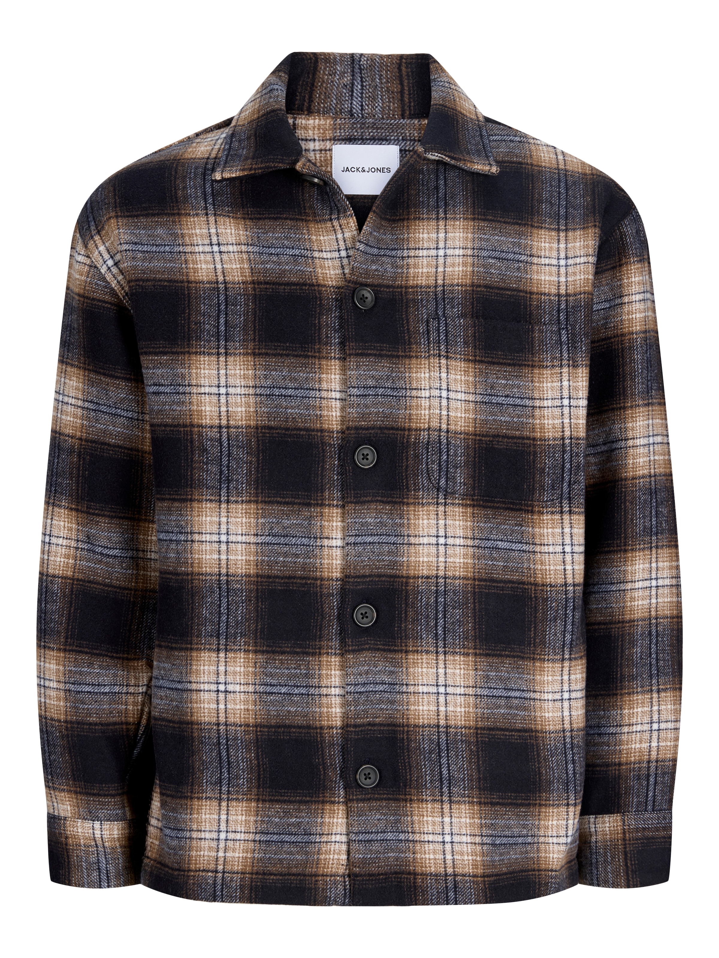 Jack & Jones PlusSize Langarmhemd »JJESOHO OLLIE OVERSHIRT LS SN PLS« Materialmix, regular fit