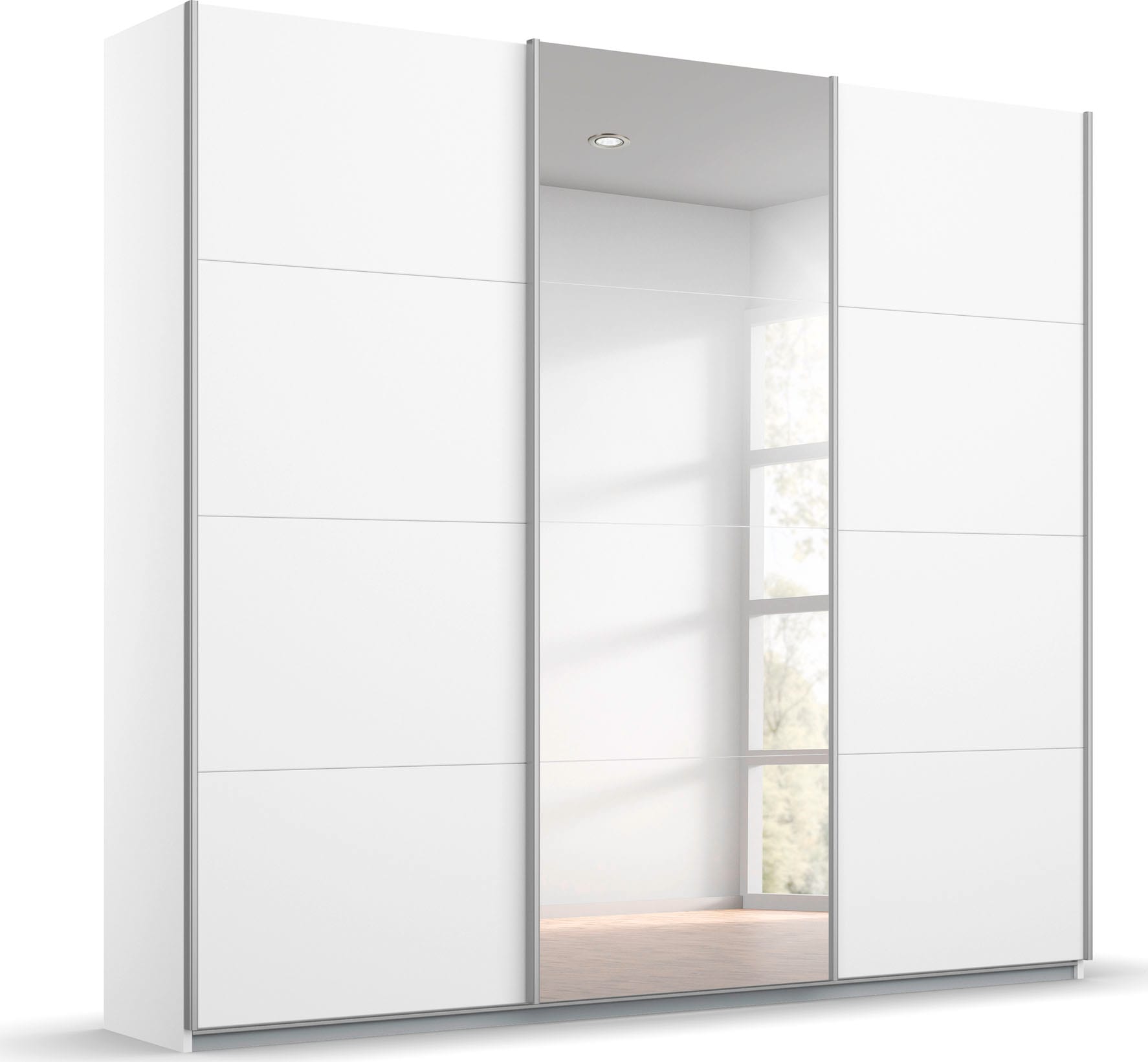 rauch Schwebetürenschrank »Kleiderschrank Schrank Garderobe BESTSELLER KOLUNA mit Spiegel«, inkl. 2 Innenschubladen sowie extra Einlegeböden MADE IN GERMANY