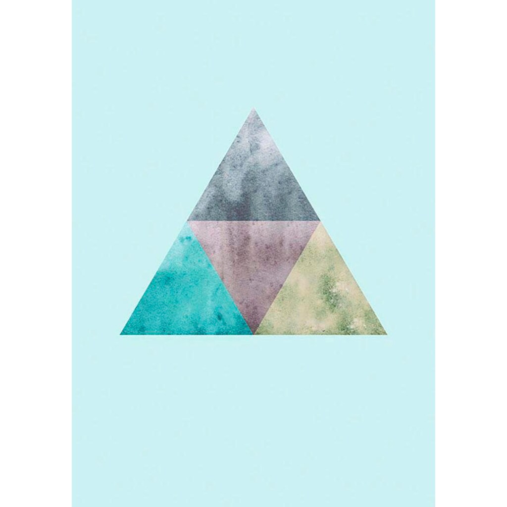 Komar Poster »Triangles Top Blue«, Formen-Kunst, (1 St.)