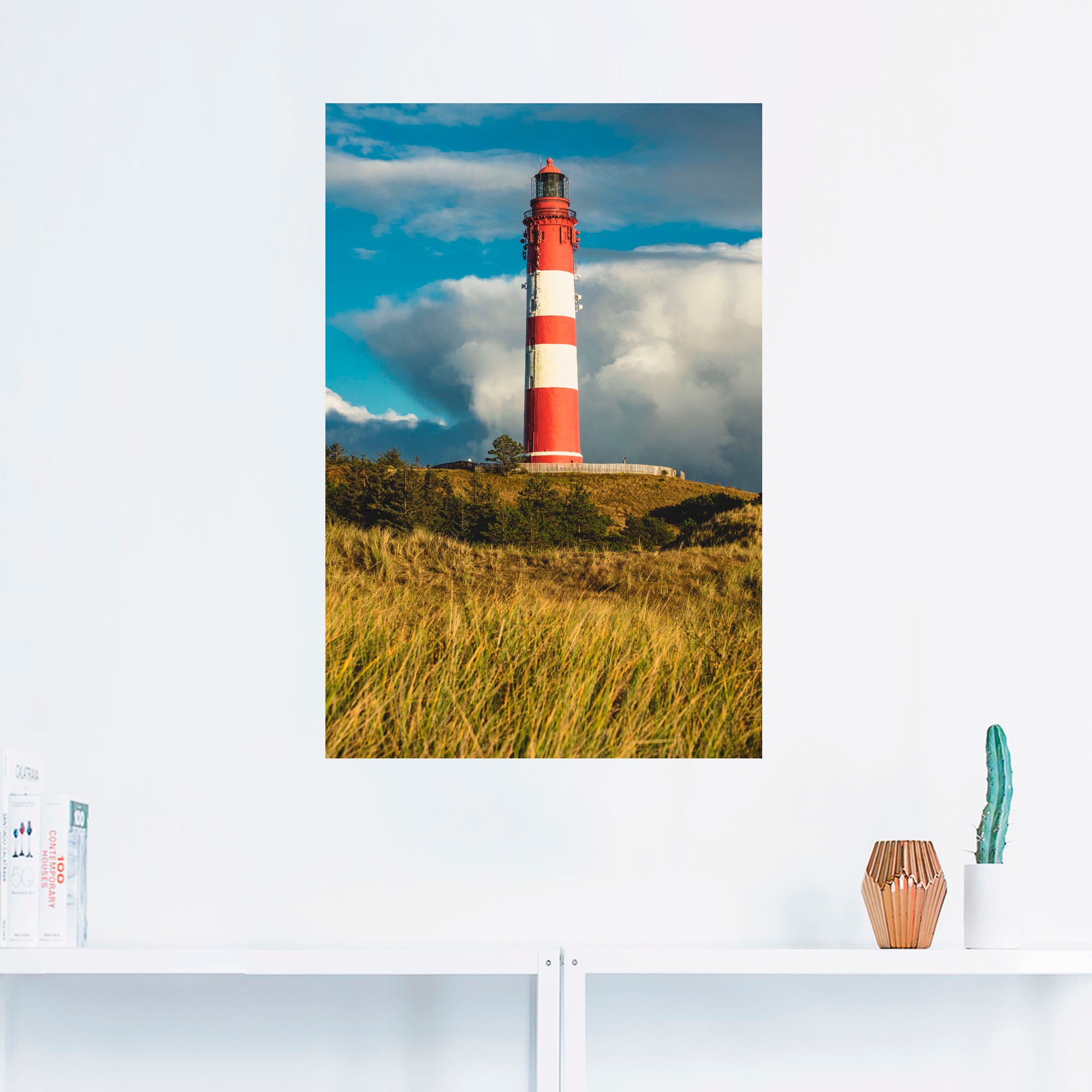 Artland Wandbild »Leuchtturm Wittdün auf der Insel Amrum«, Gebäude, (1 St.), als Alubild, Leinwandbild, Wandaufkleber oder Poster in versch. Größen
