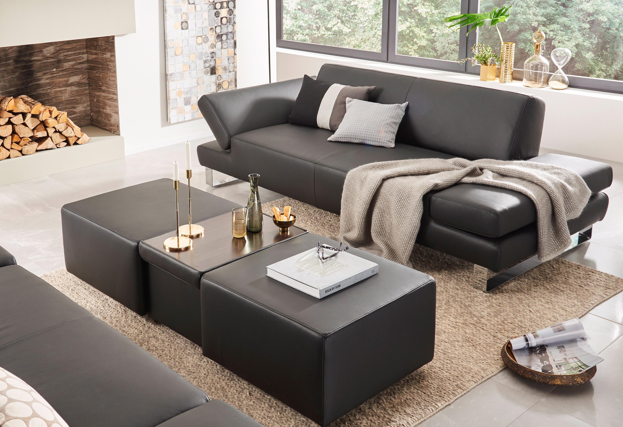 W.SCHILLIG 3-Sitzer »taboo Designsofa mit hohem Sitzkomfort«, mit Übertiefe, inklusive Armlehnenverstellung