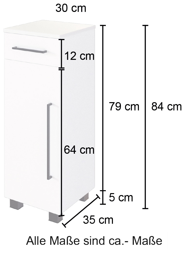 welltime Unterschrank »Luena«, Breite 30 cm, mit Soft-Close-Funktion