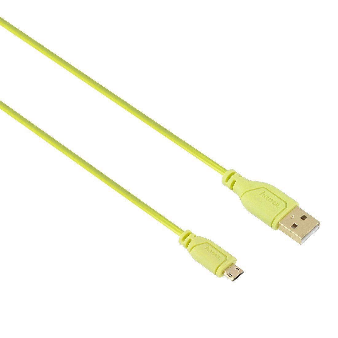Hama Micro-USB-Kabel, vergoldet, verdrehsicher,grün, 0,75m
