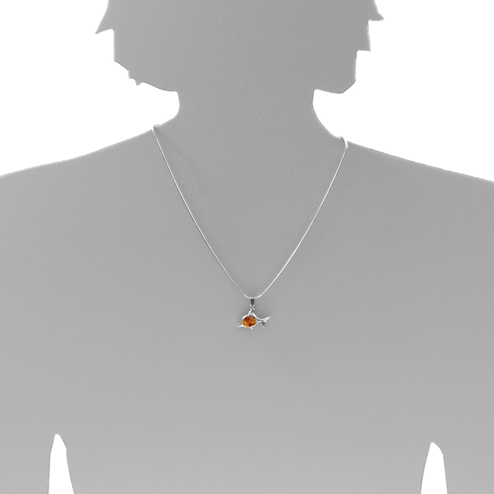 OSTSEE-SCHMUCK Kettenanhänger »- Fisch - Silber 925/000 - Bernstein«