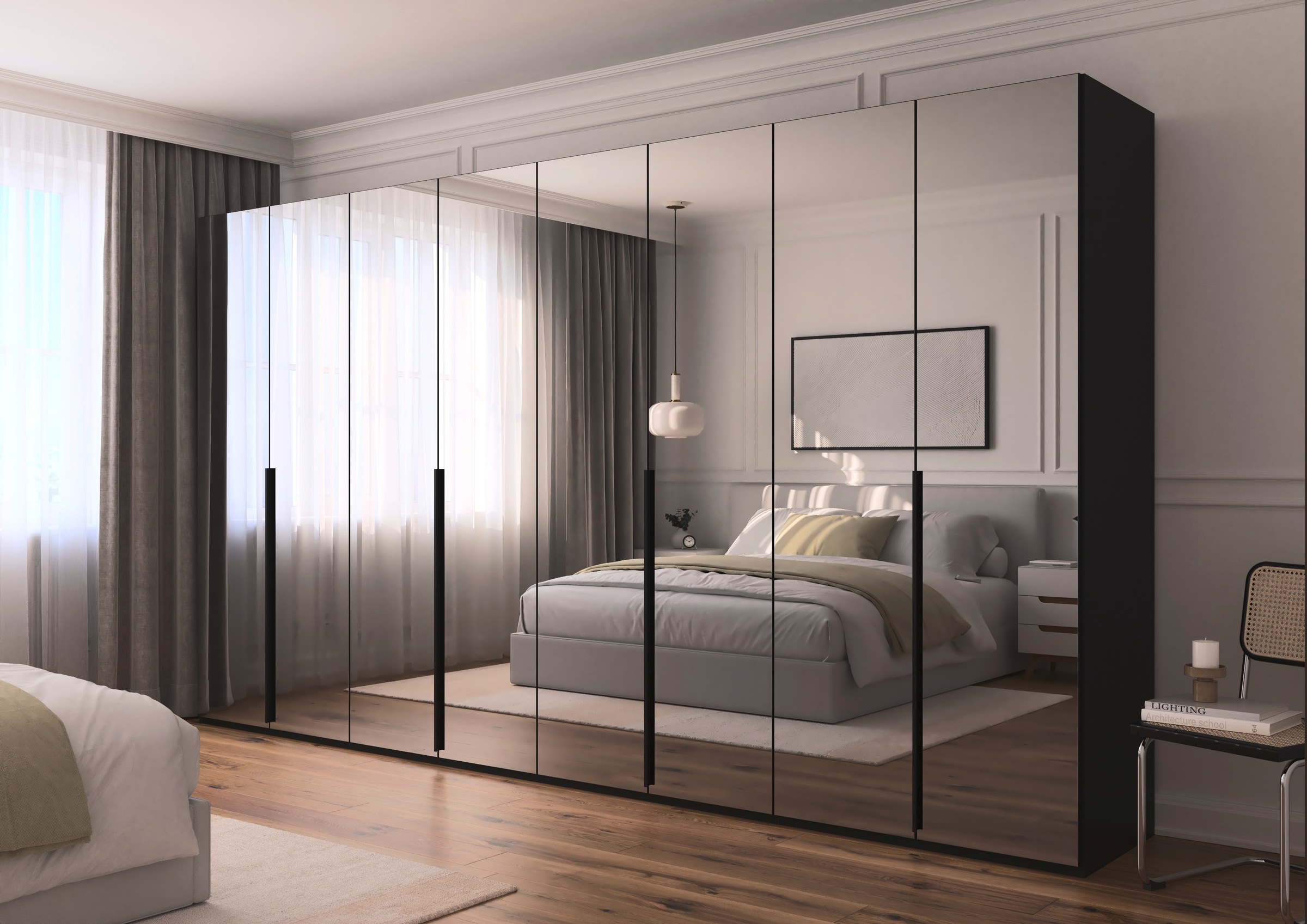 LeGer Home by Lena Gercke Kleiderschrank »Schrank Garderobe Ankleide Schlafzimmer Flur Serina«, (in 3 verschiedenen Ausstattungen BASIC/CLASSIC/PREMIUM), in 6 Breiten (101 - 401 cm) mit Front Glas oder Dekor MADE IN GERMANY
