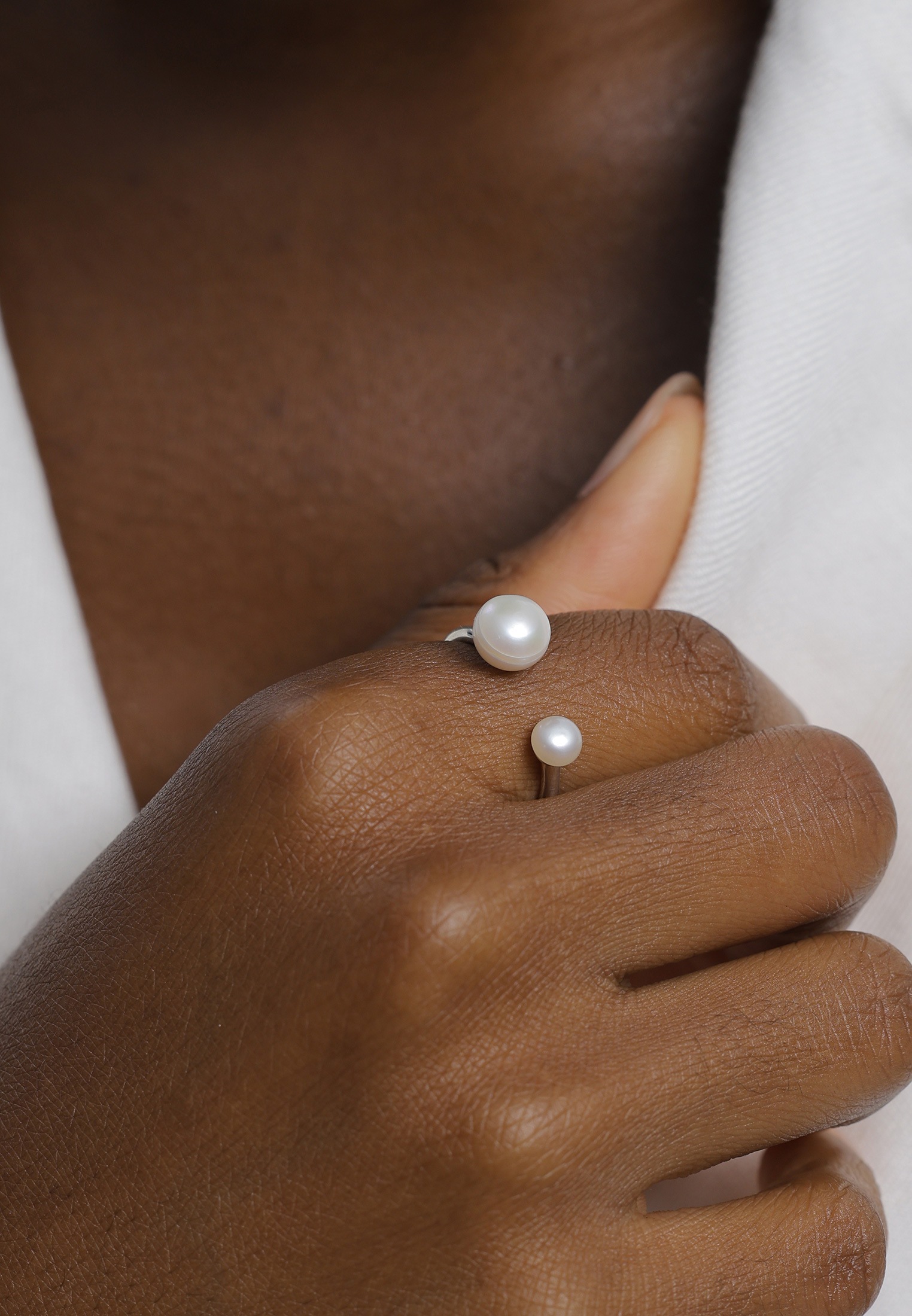 Elli Perlenring »Ring Süßwasserzuchtperle Modern 925 Silber«