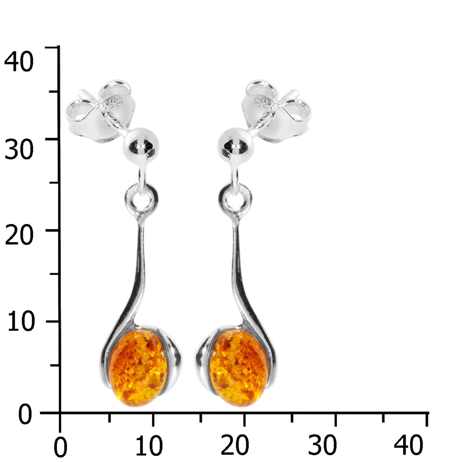 OSTSEE-SCHMUCK Paar Ohrhänger »- Lennja - Silber 925/000 - Bernstein«