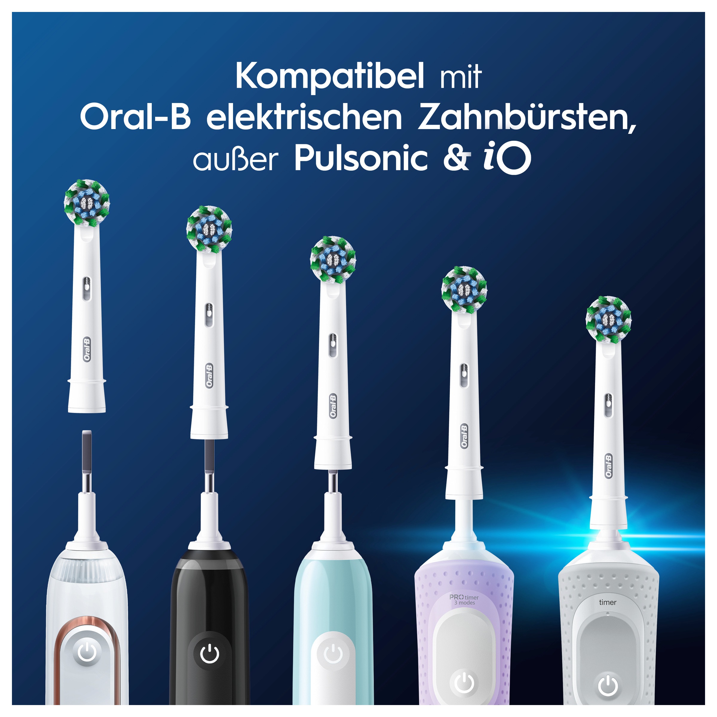 Oral-B Aufsteckbürsten »Pro CrossAction« Zahnreinigung mit innovativen X-förmigen Borsten
