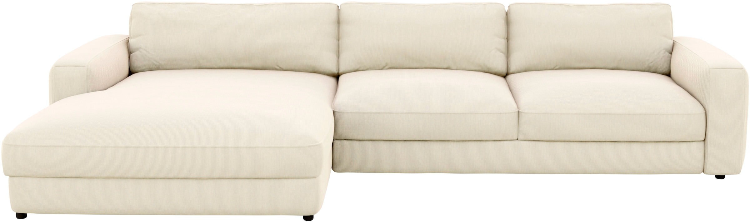 Places of Style Ecksofa »Bloomfield, elegant & edel, viel Platz, Mega Couch, L-Form«, extra tiefe Sitzfläche, wahlweise mit Sitztiefenverstellung