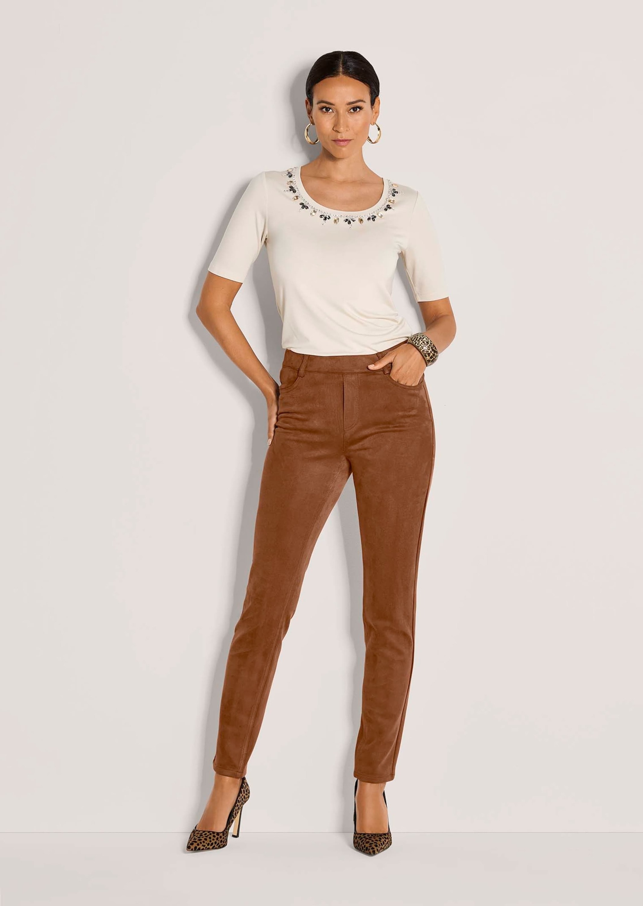 MADELEINE Stoffhose »Jeggings Slim Fit Hose in Veloursleder-Optik«