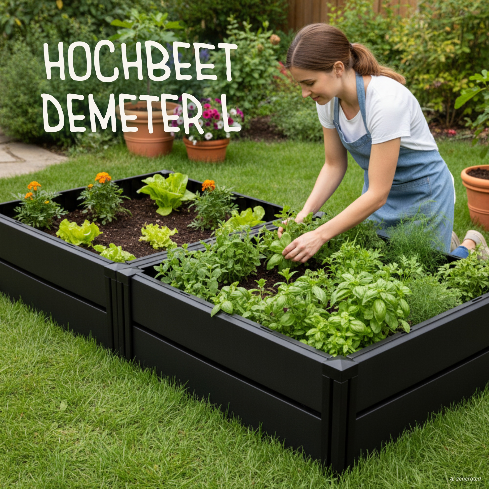 KHW Hochbeet »"Demeter L" aus wetterbeständigem Kunststoff« BxTxH: 158x82x31 cm, 336 Liter