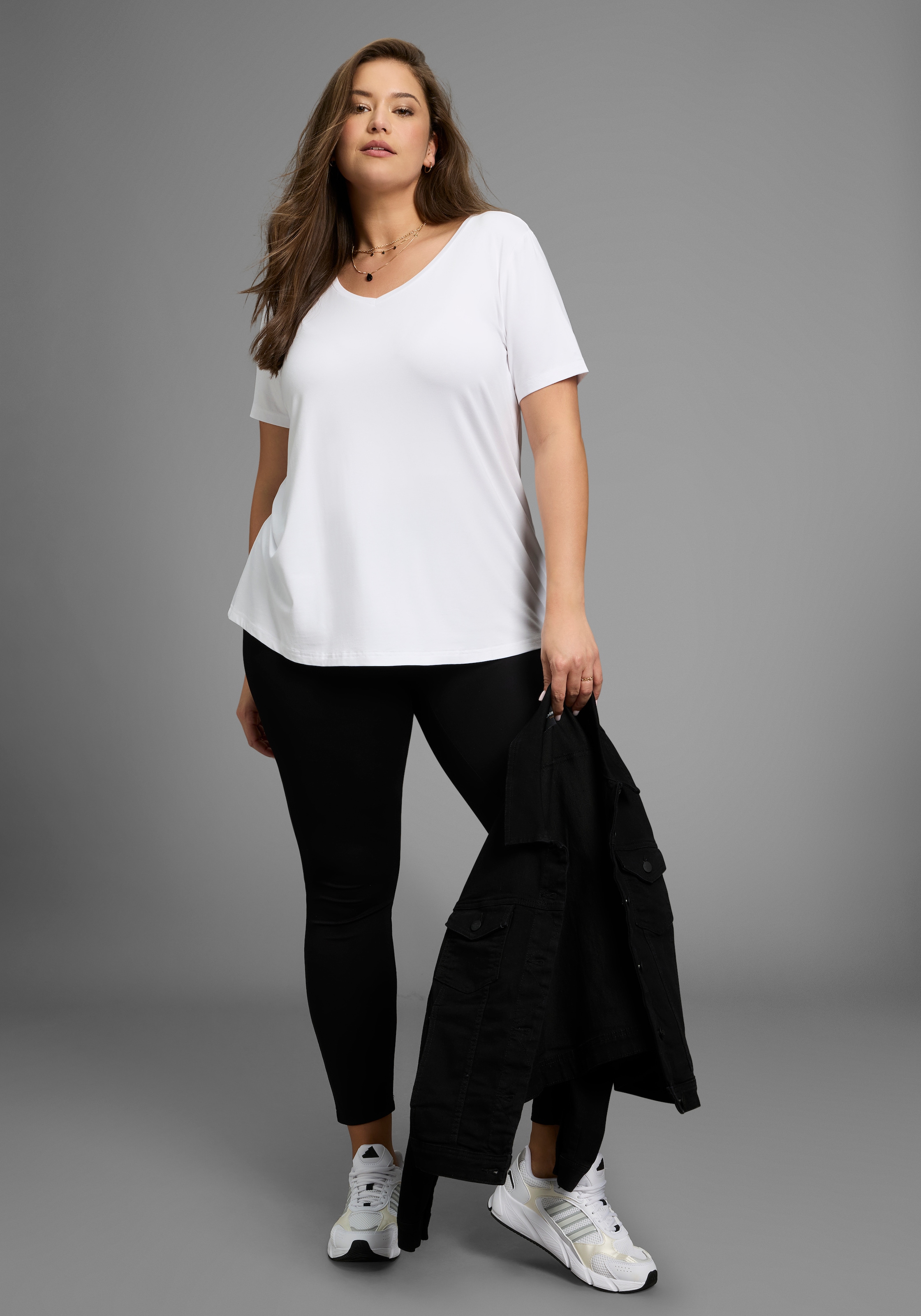 Laura Scott CURVE T-Shirt, mit V-Ausschnitt - GROSSE GRÖSSE