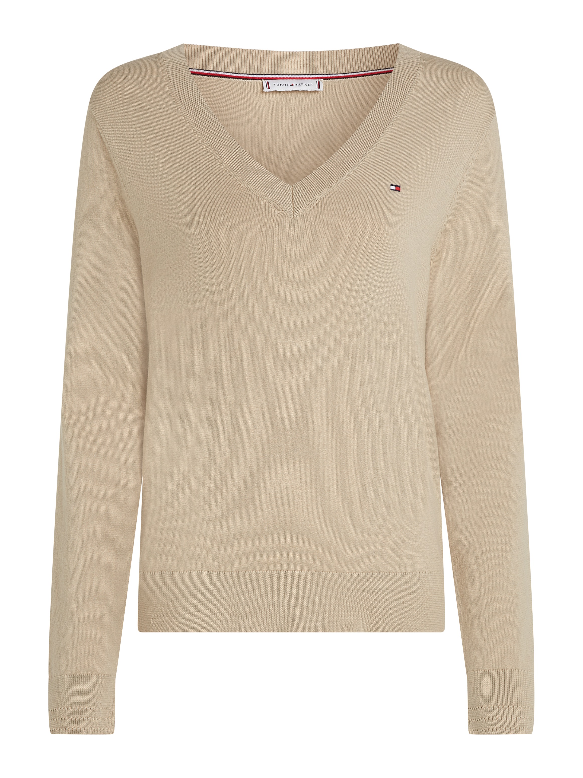 Tommy Hilfiger V-Ausschnitt-Pullover, mit Logo-Stickerei