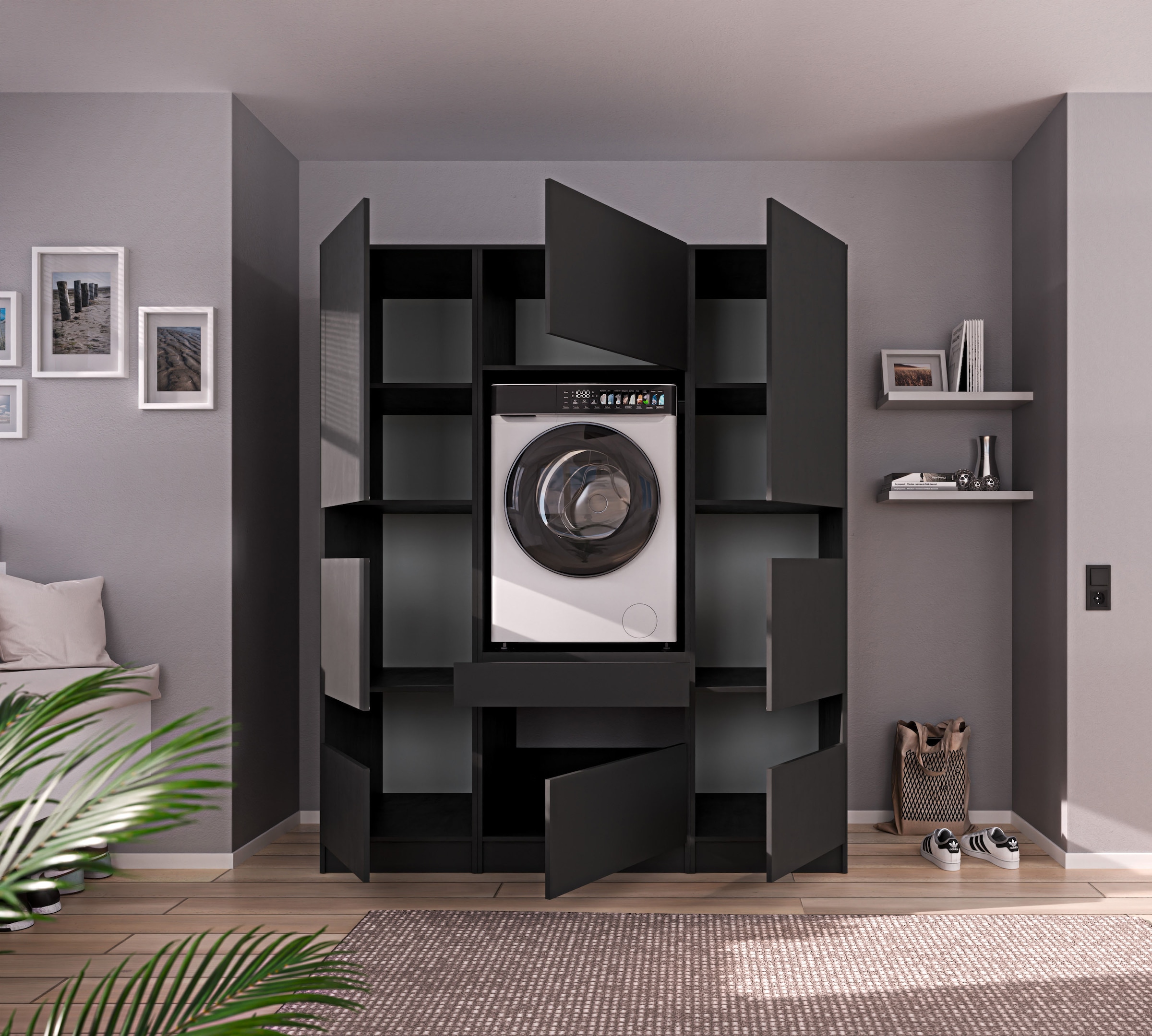 BASIC by Balculina Mehrzweckschrank-Set »Washhome B/T/H 168x68x200 cm« 3 Stk. tlg.