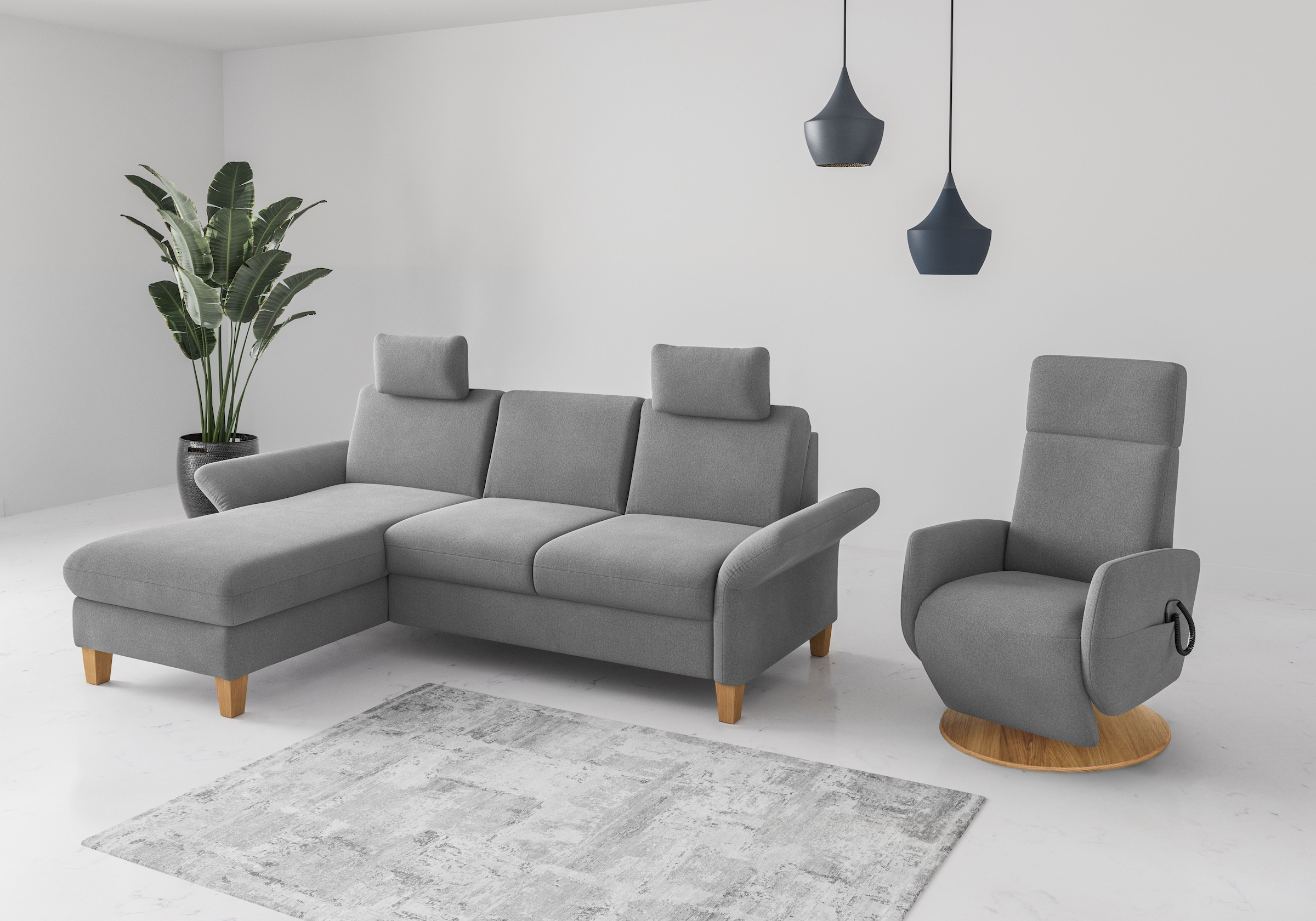 Home affaire Ecksofa »Rochelle, L-Form«, wahlweise mit Armteilverstellung, Bettfunktion und Bettkasten