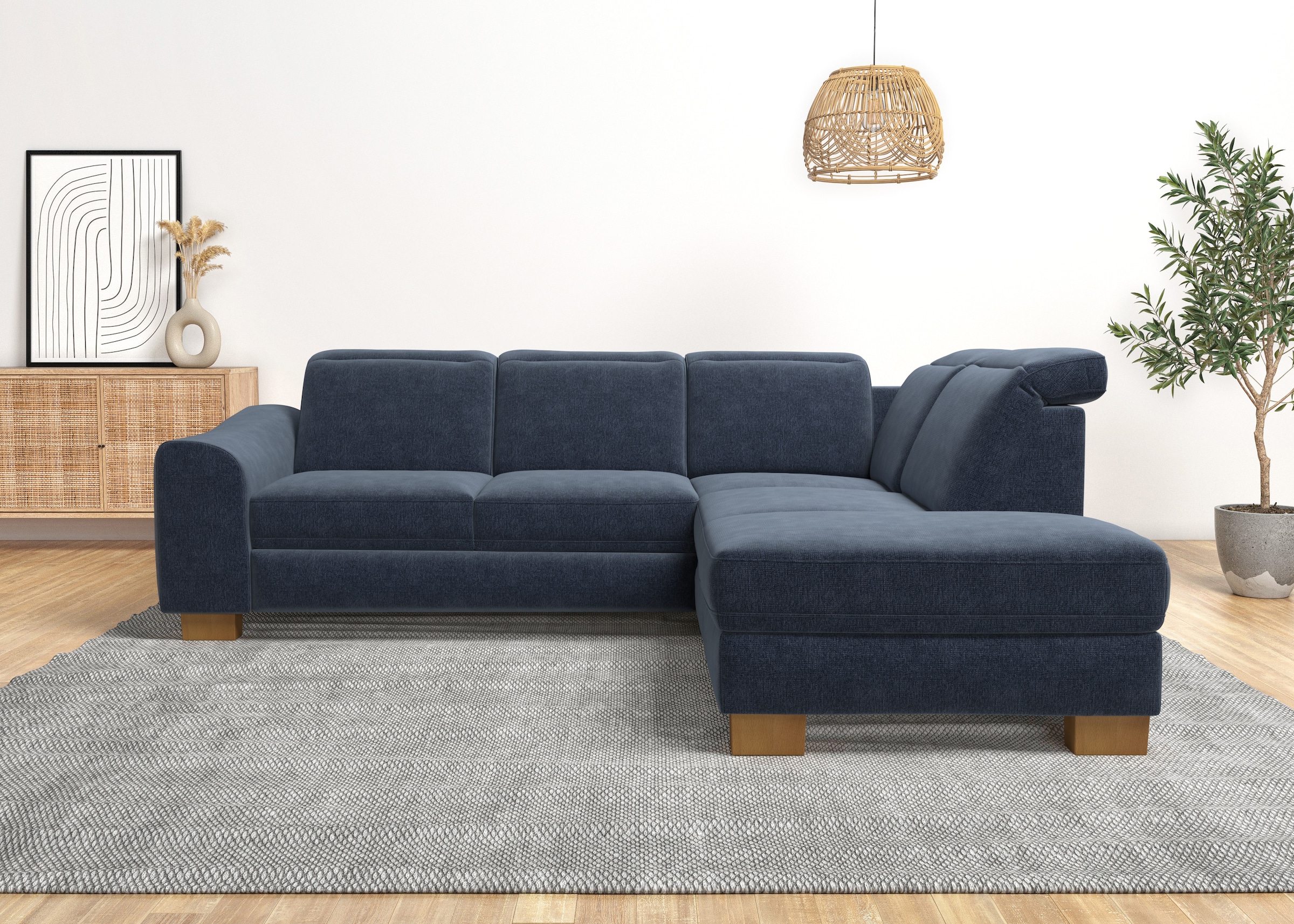 Home affaire Ecksofa »Dundee L-Form« wahlweise mit Kopfteilverstellung und zusätzlich mit Bettfunktion