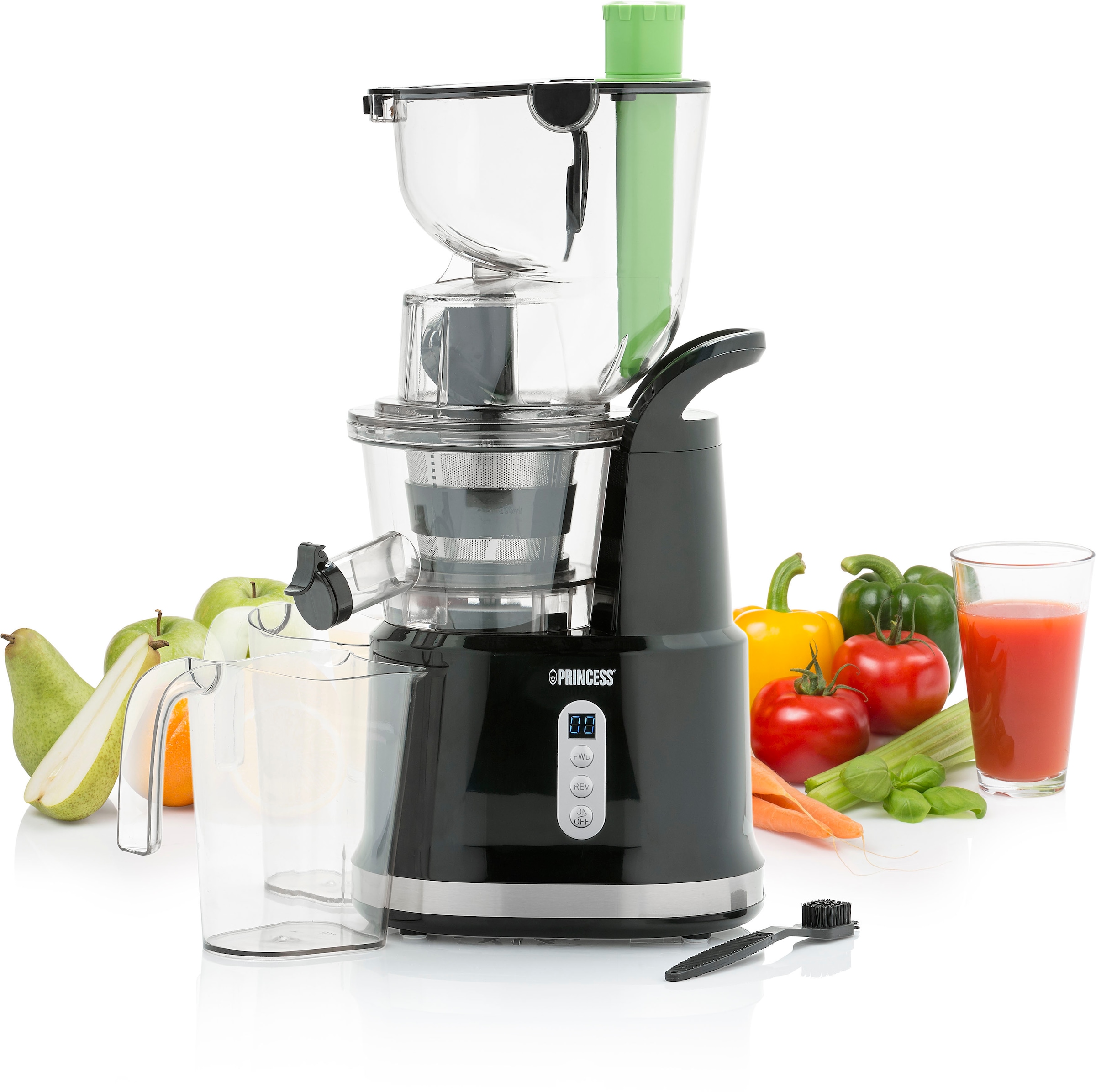 PRINCESS Entsafter »202045«, 200 W, Easy Fill Slow Juicer – Extra großer Fülltrichter – Hoher Saftertrag
