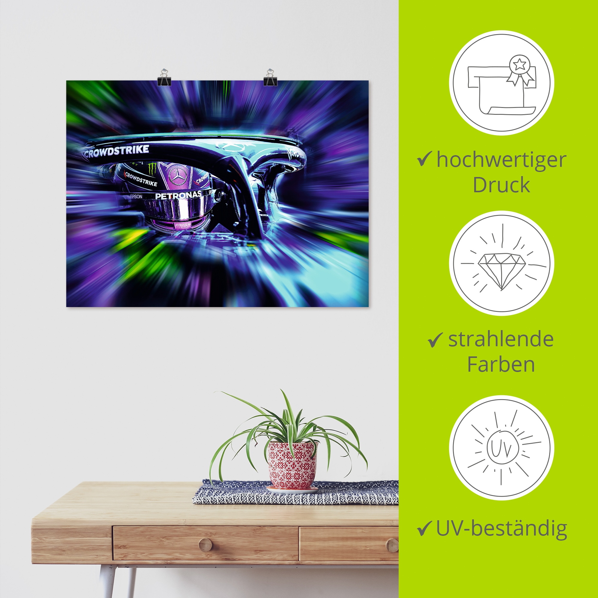 Artland Wandbild »LH44 - Hamilton in kreativen Farben« Funsport 1 Stk. tlg. als Alubild, Leinwandbild, Poster, Wandaufkleber in verschied. Größen