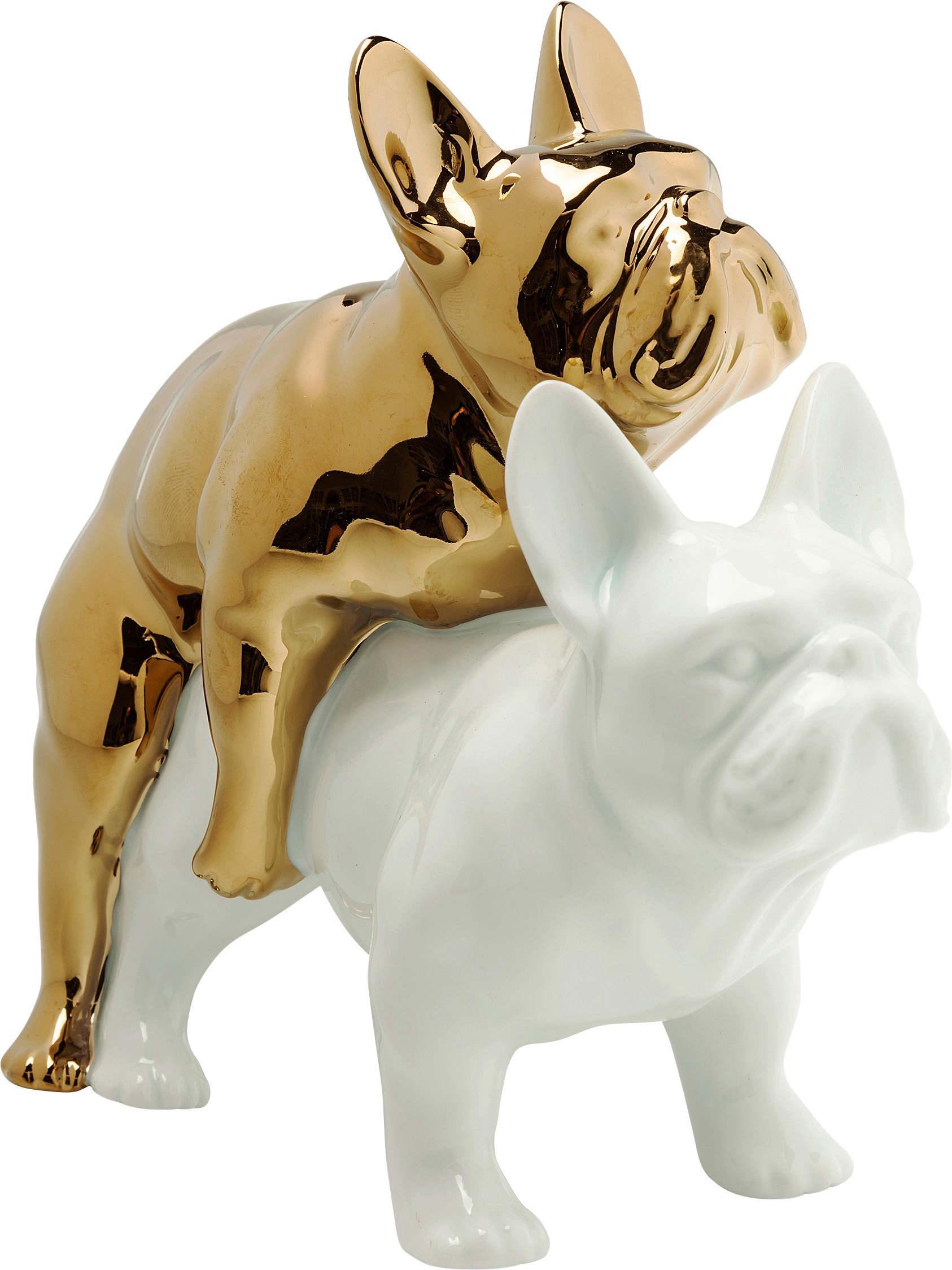 Kare Design Dekofigur "Deko Figur Love Dogs Gold"