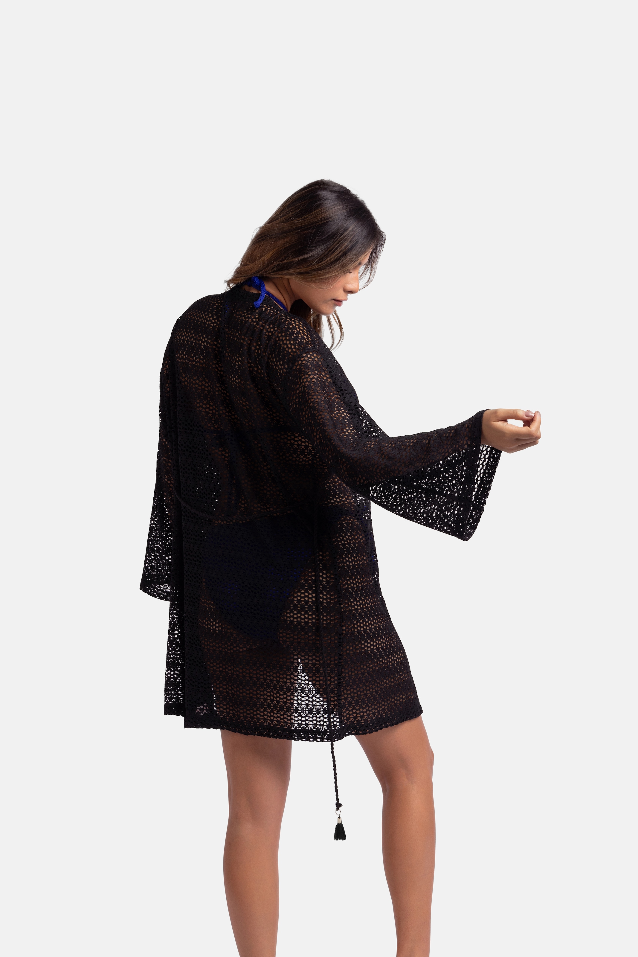 Dorina Strandkleid »BAULE«, Vorn offen, Quasten-Details