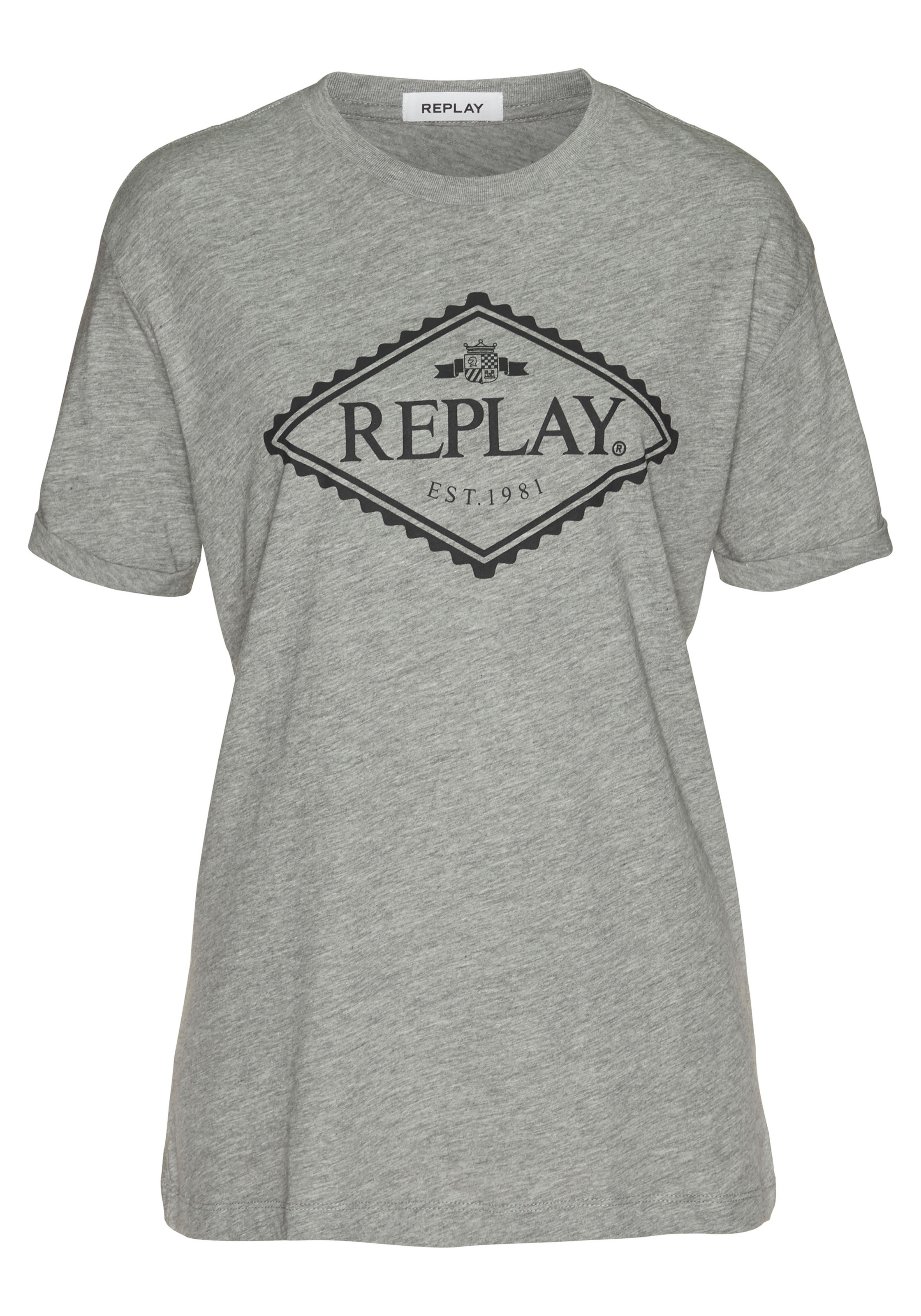 Replay T-Shirt, mit kontrastfarbenem Logoprint