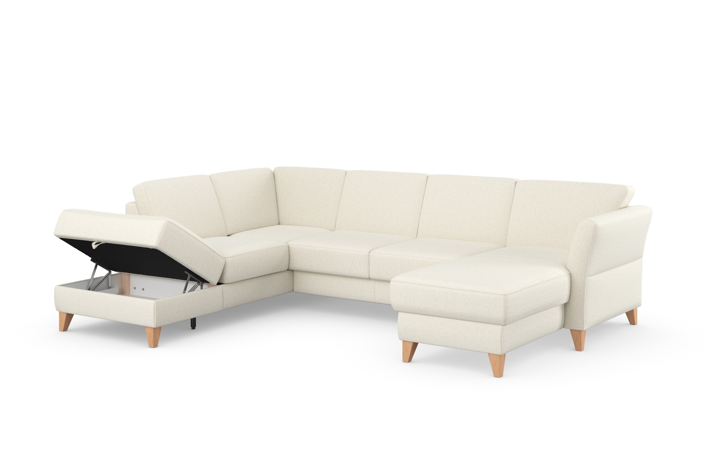 sit&more Wohnlandschaft »Visby U-Form«, wahlweise mit Bettfunktion und Stauraum, frei im Raum stellbar