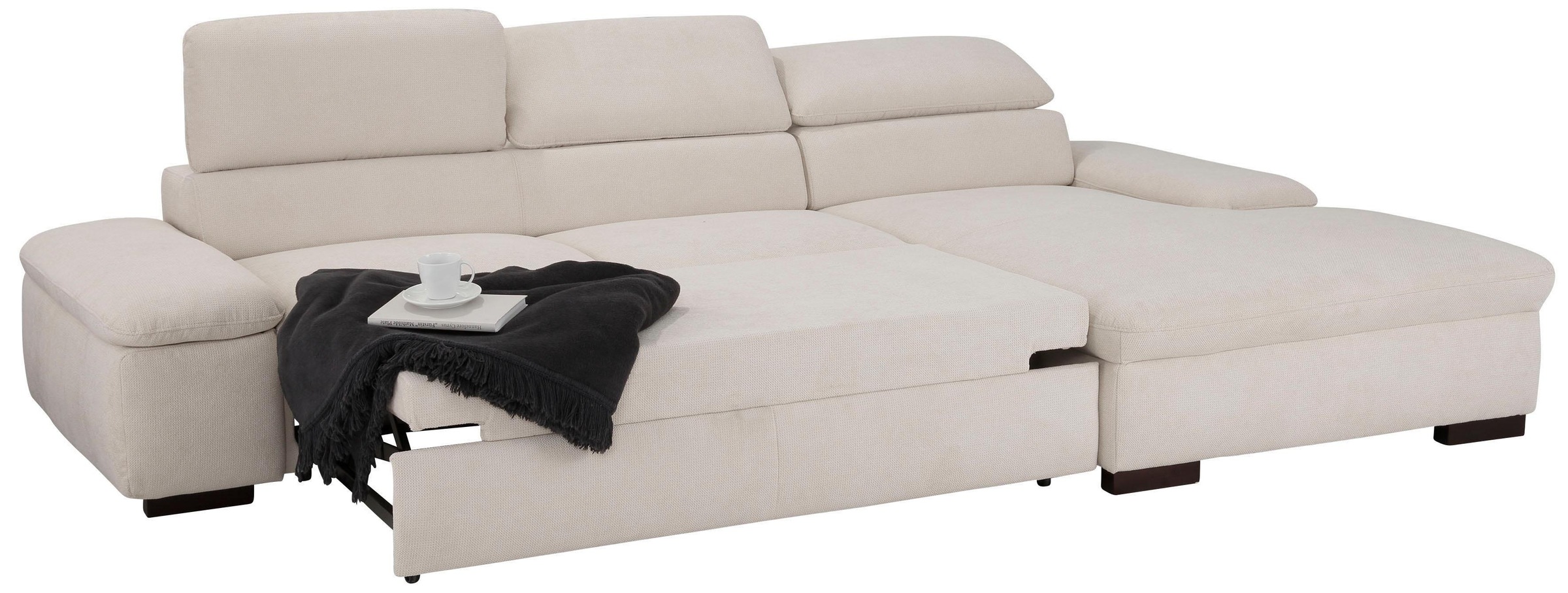 Home affaire Ecksofa »Alberto L-Form«, mit Kopfteilverstellung, wahlweise mit Bettfunktion