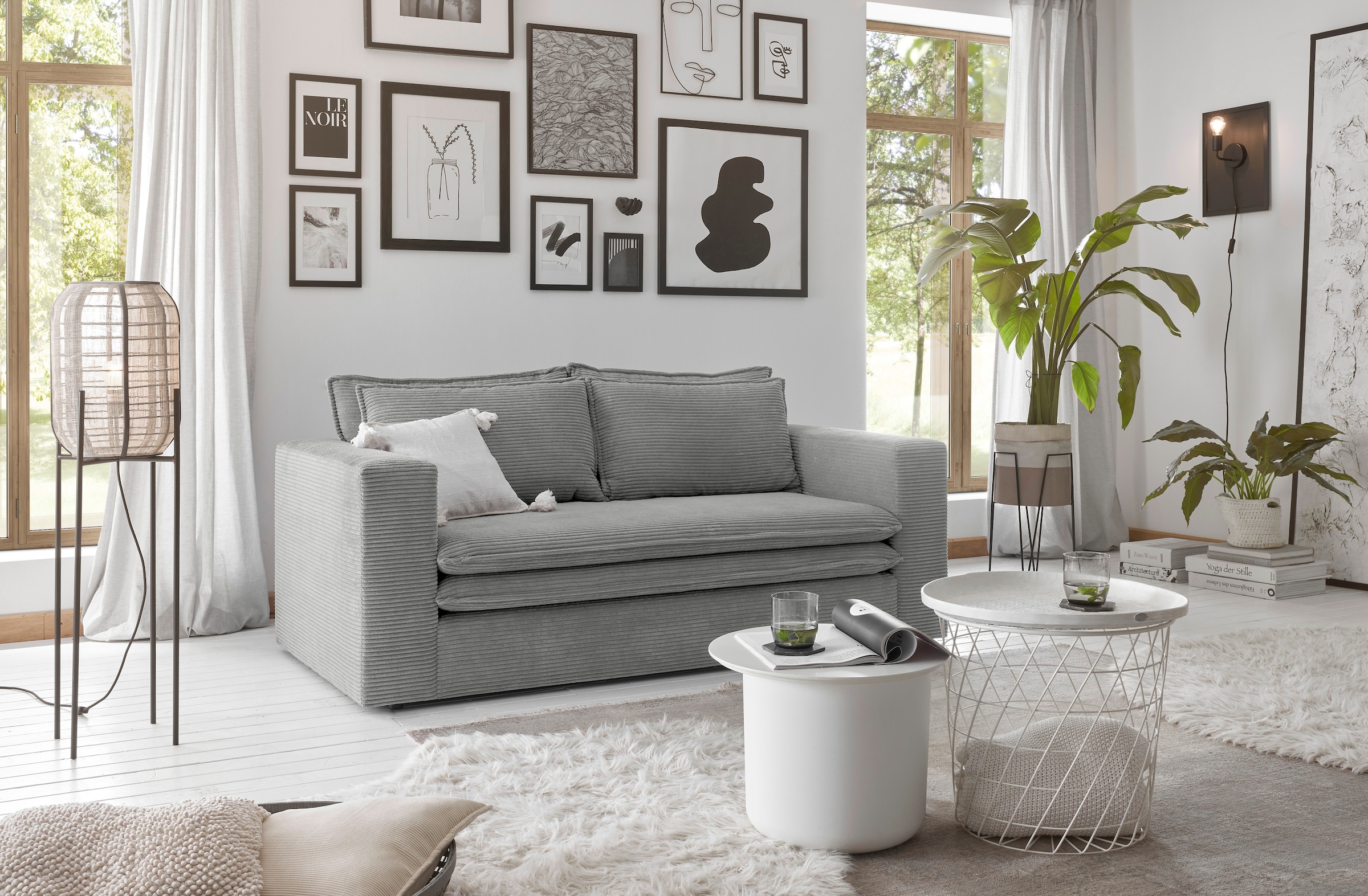 Places of Style 2-Sitzer »PIAGGE«, Hochwertiger Cord mit weicher Velours-Struktur