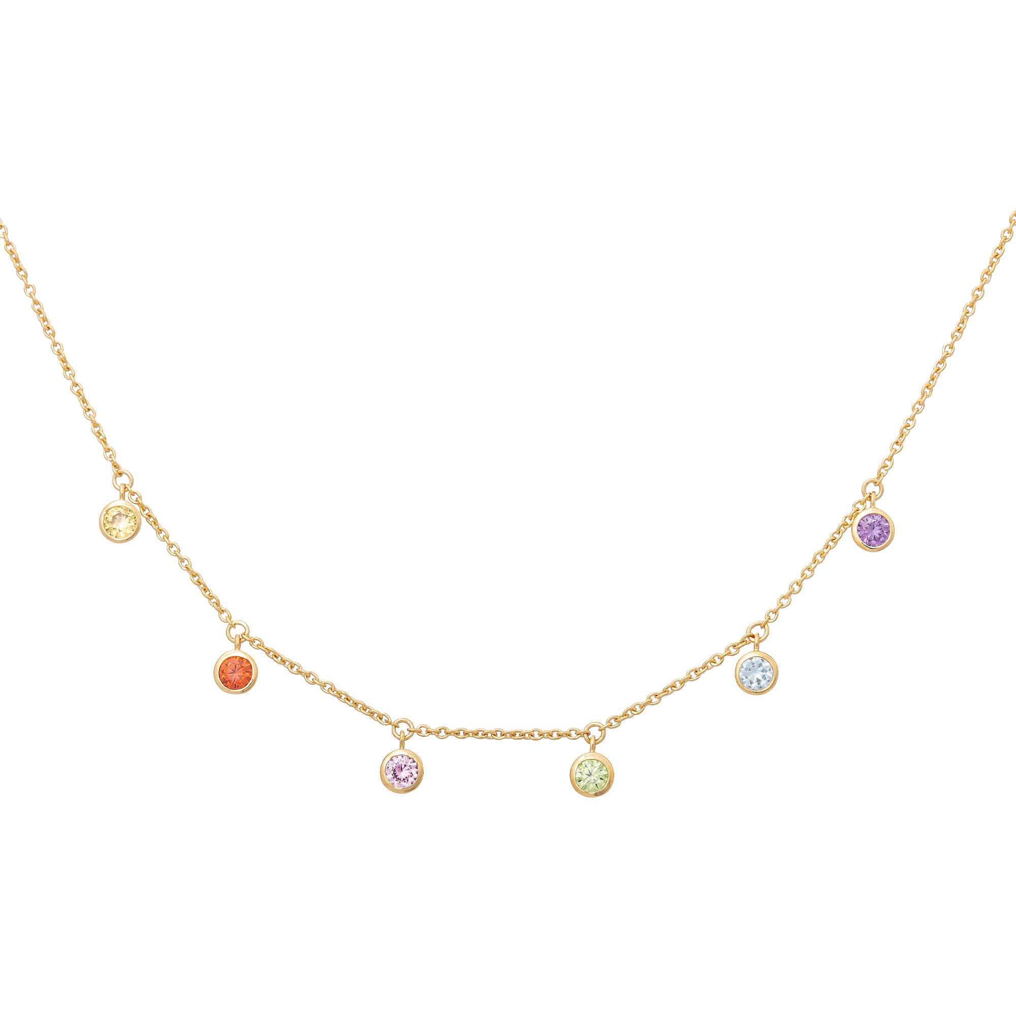 CAÏ Collier »925 Silber vergoldet Anhänger Zirkonia Rainbow«, Glänzend