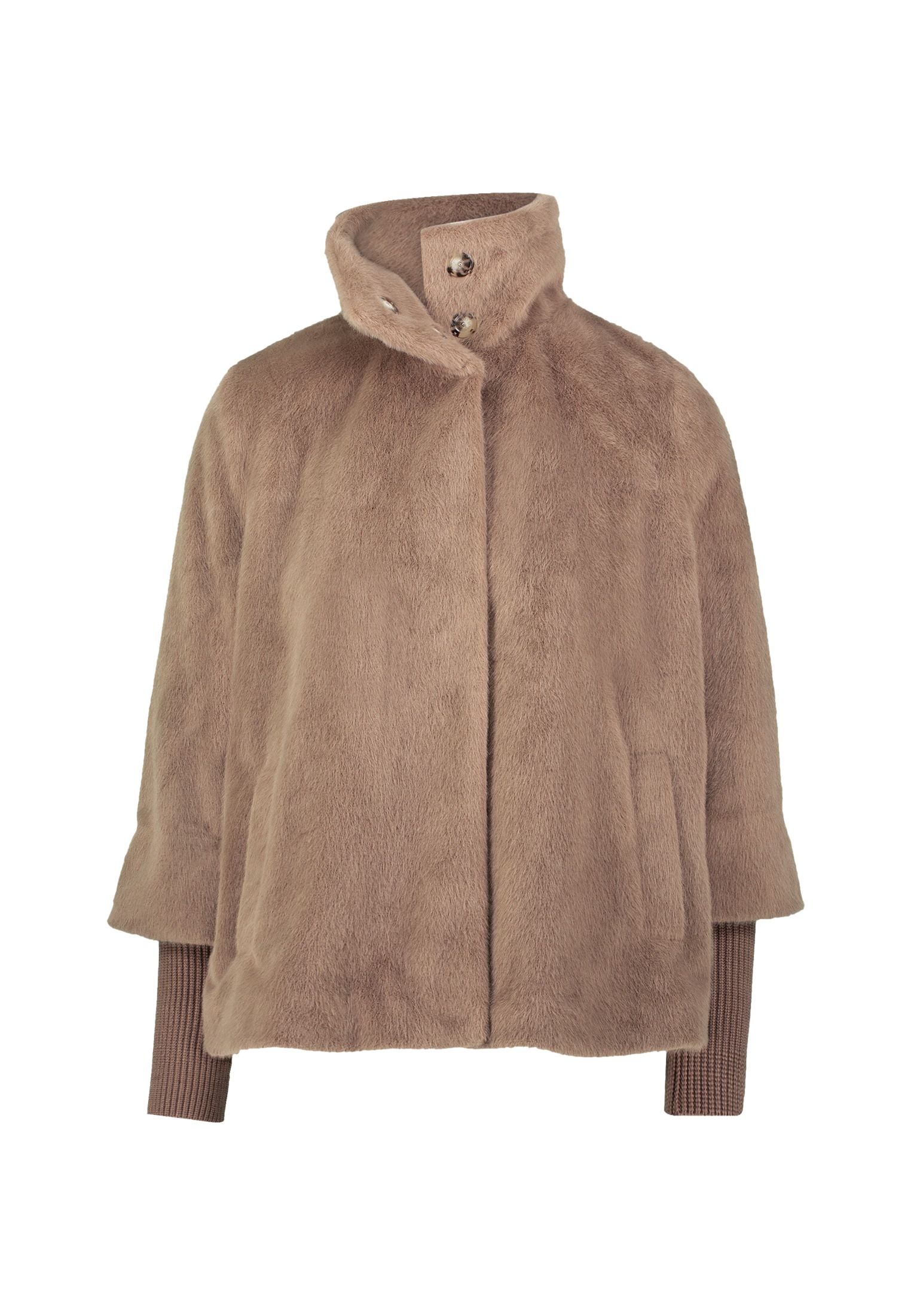 Zero Damen Fellimitatjacke »Fellimitat-Jacke mit Stehkragen«, Größe 38