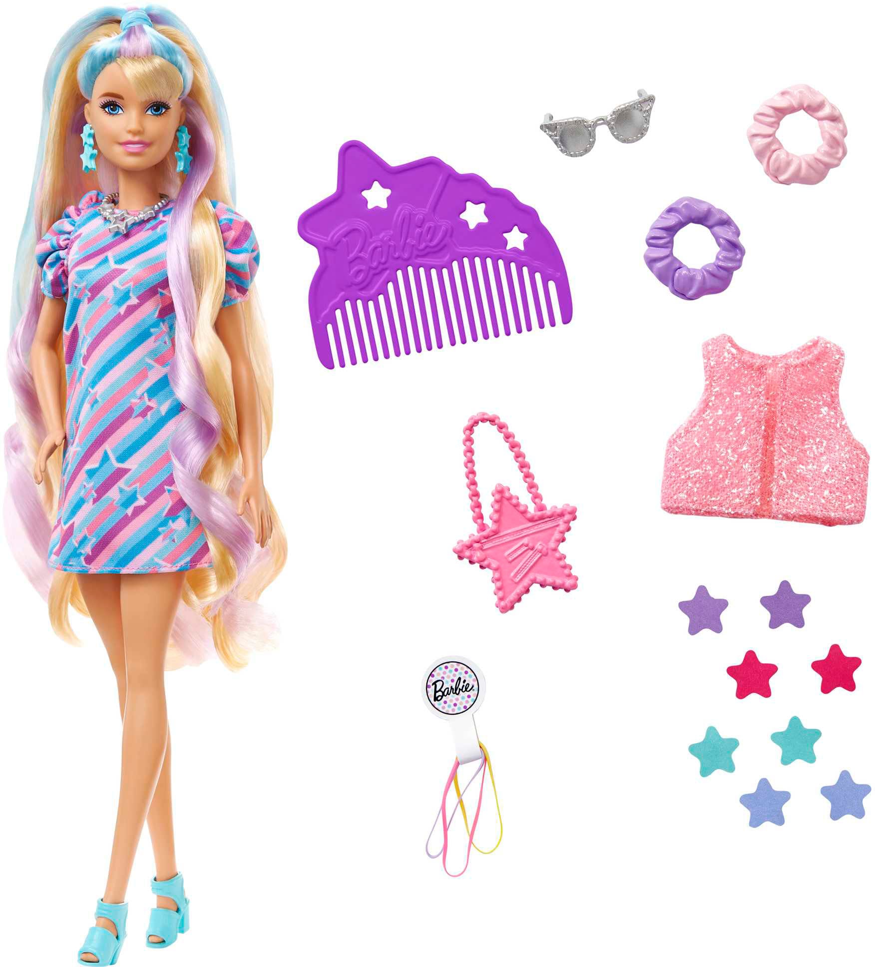 Barbie Anziehpuppe »Totally Hair, blond/bunte Haare«, inklusive Styling-Zubehör