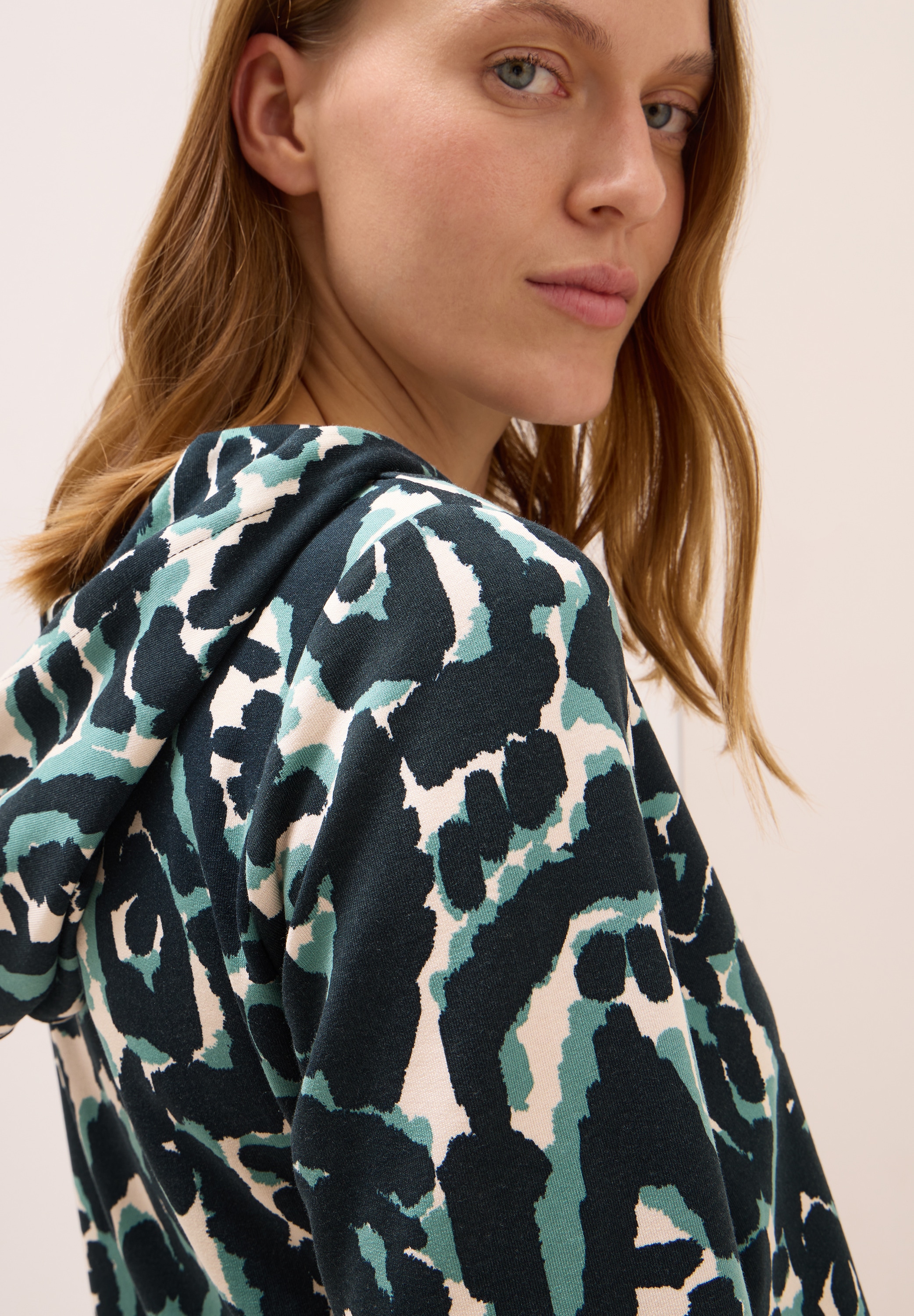 Cecil Kapuzensweatshirt, mit 3/4 Arm, gemustert