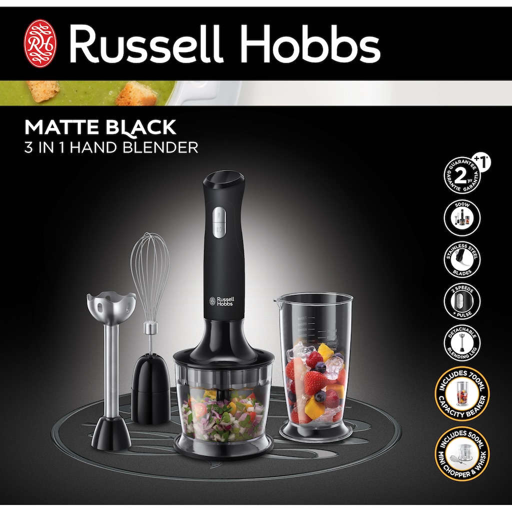 RUSSELL HOBBS Stabmixer »3-in-1, Matte Black 24702-56«, 500 W