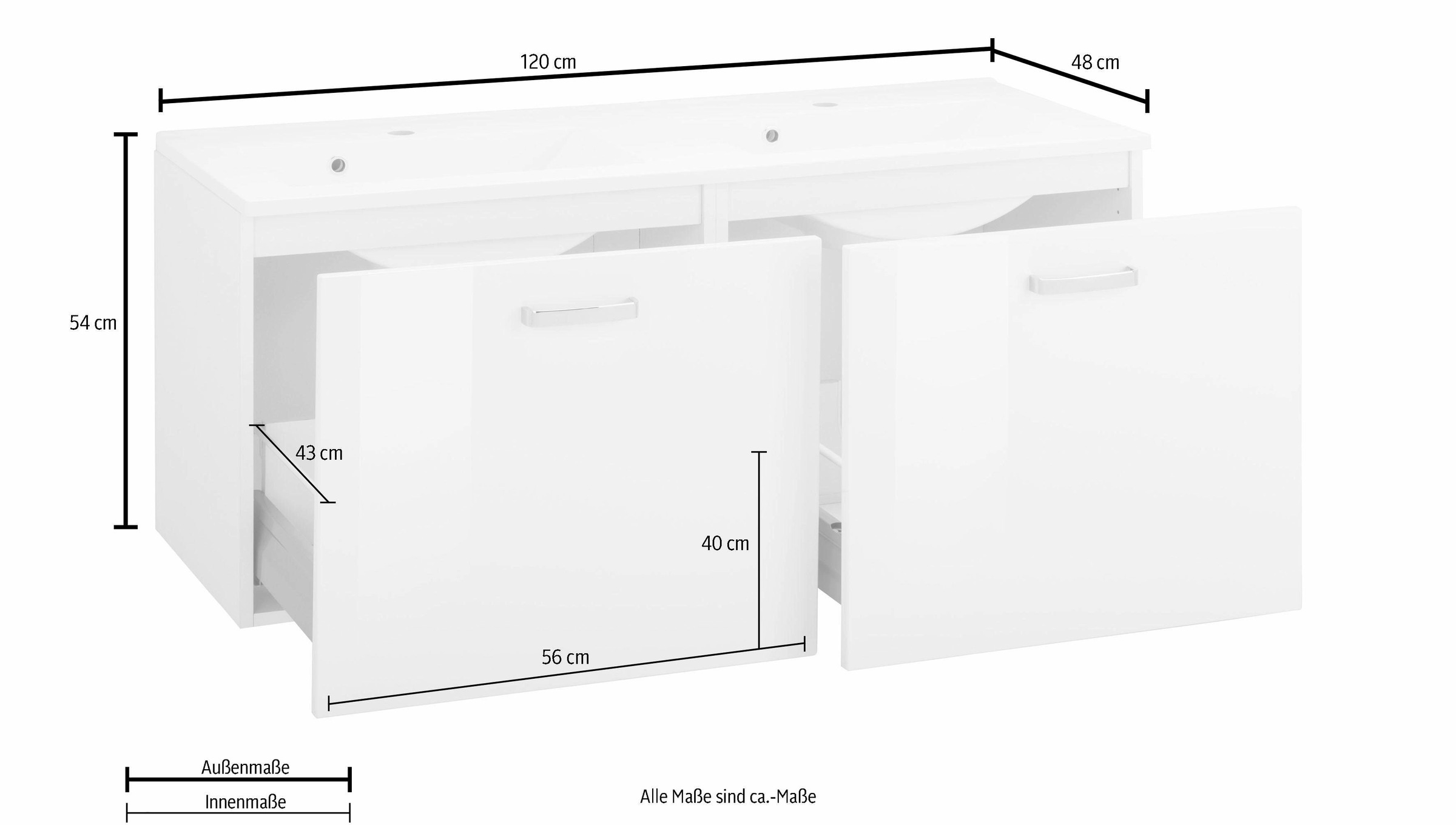 welltime Waschtisch »Ravenna« Doppelwaschplatz