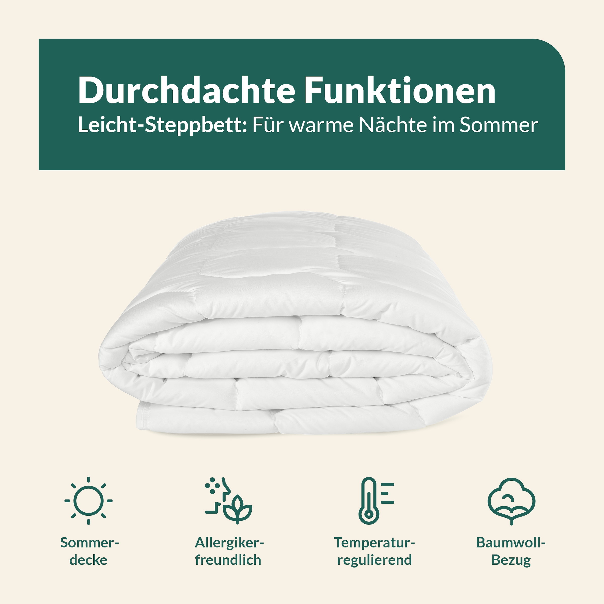 fan Baumwollbettdecke »Kansas, Bettdecken für Sommer und Winter, Decke« leicht Füllung 100% Baumwolle 1 Stk. tlg. Bettdecke 135x200 cm, 155x220 cm und weiteren Größen, Made in Germany