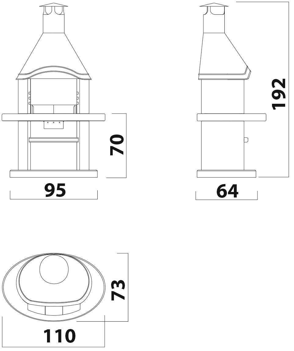 WELLFIRE Grillkamin »Duna Colora«, BxTxH: 110x73x192 cm