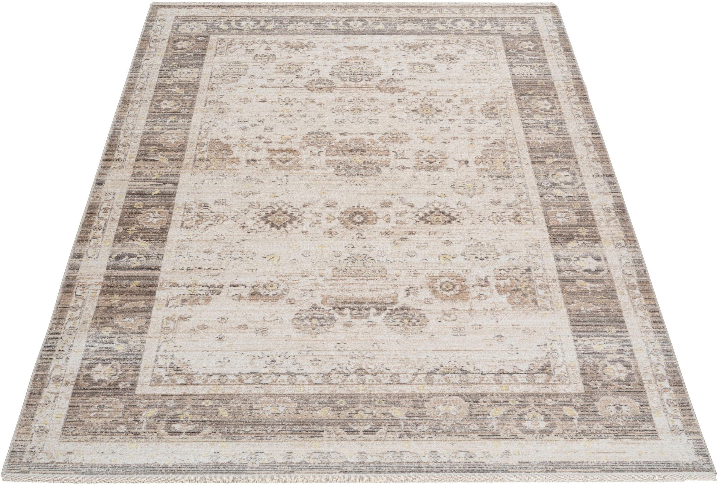 my home Teppich »Merle« rechteckig 5 mm Höhe Mit Fransen, Wohnzimmer