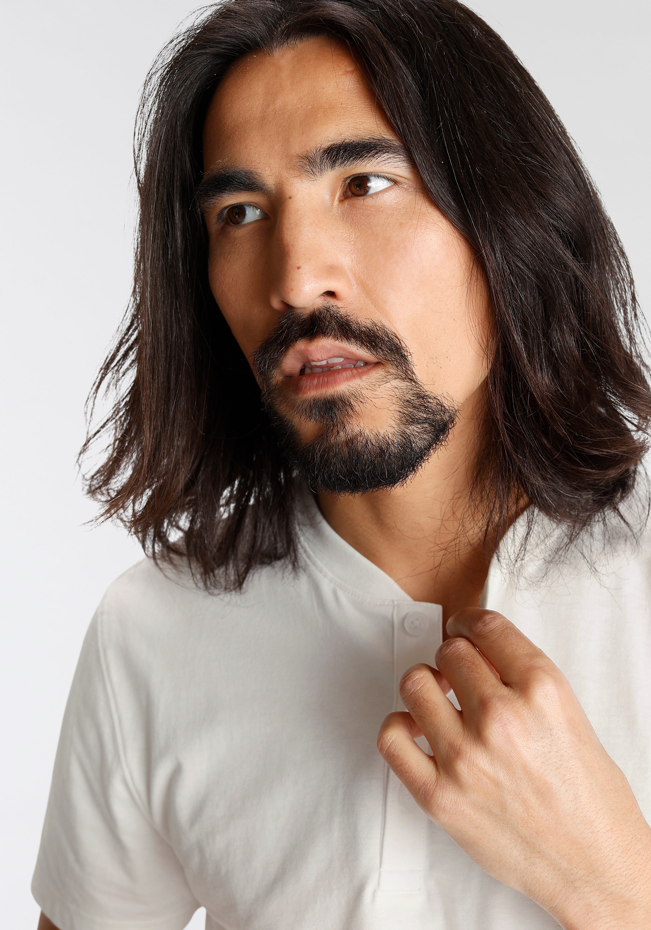 OTTO products Henleyshirt »Hergestellt aus zertifizierter Bio-Baumwolle«