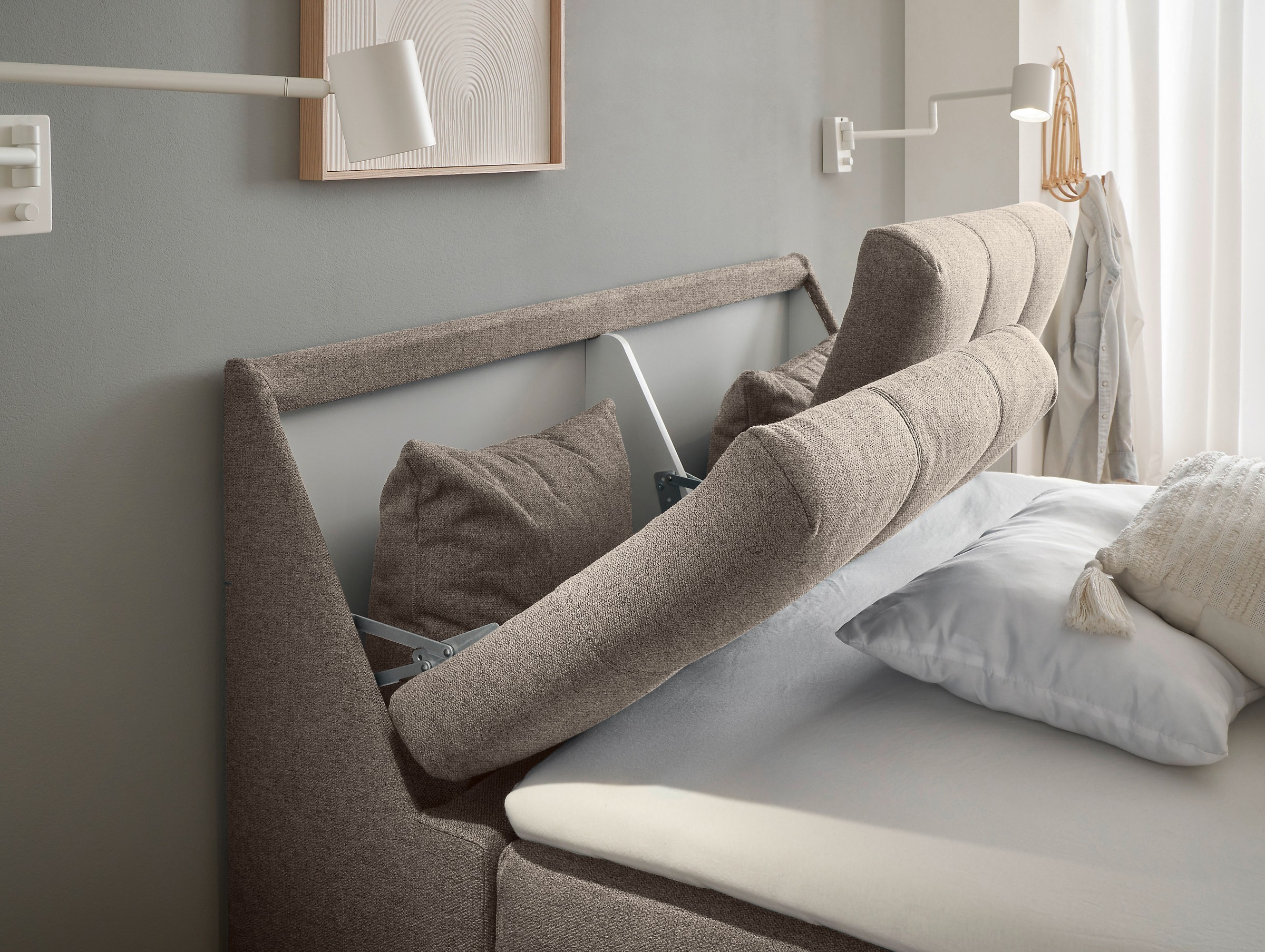 ED EXCITING DESIGN Boxbett »Atlantis« mit Bettkasten und Stauraum im Kopfteil