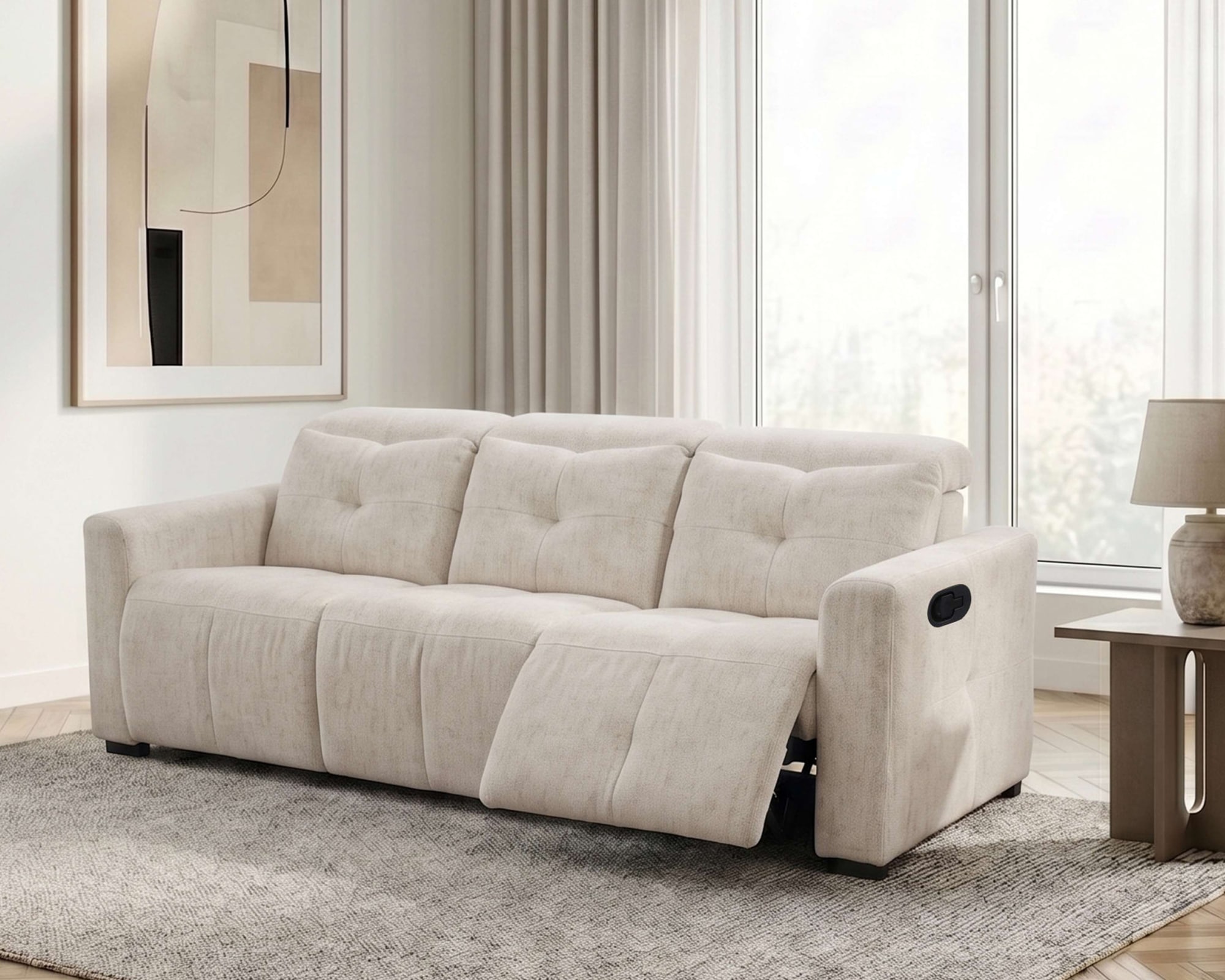 OTTO home 3-Sitzer »CAARLA Webstoff, Sofa, 224 cm, man. o. elektr. Relaxfunktion (USB)« mit USB-A und USB-C bei elektrischer Ausführung, Kopfteilverstellung