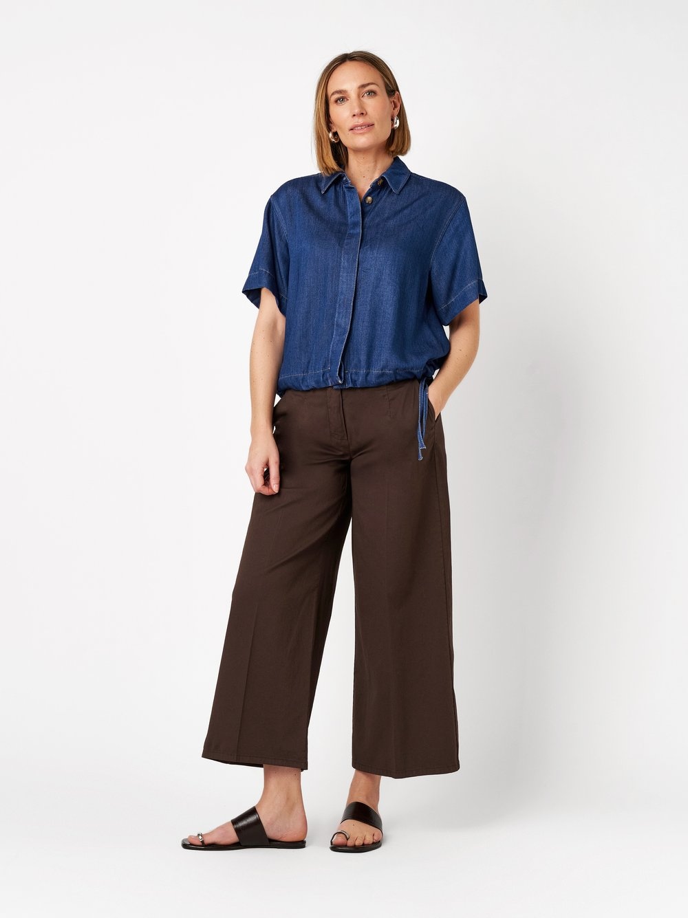 TONI Culotte  mit extra weitem Beinverlauf und Bügelfalte, Stretch