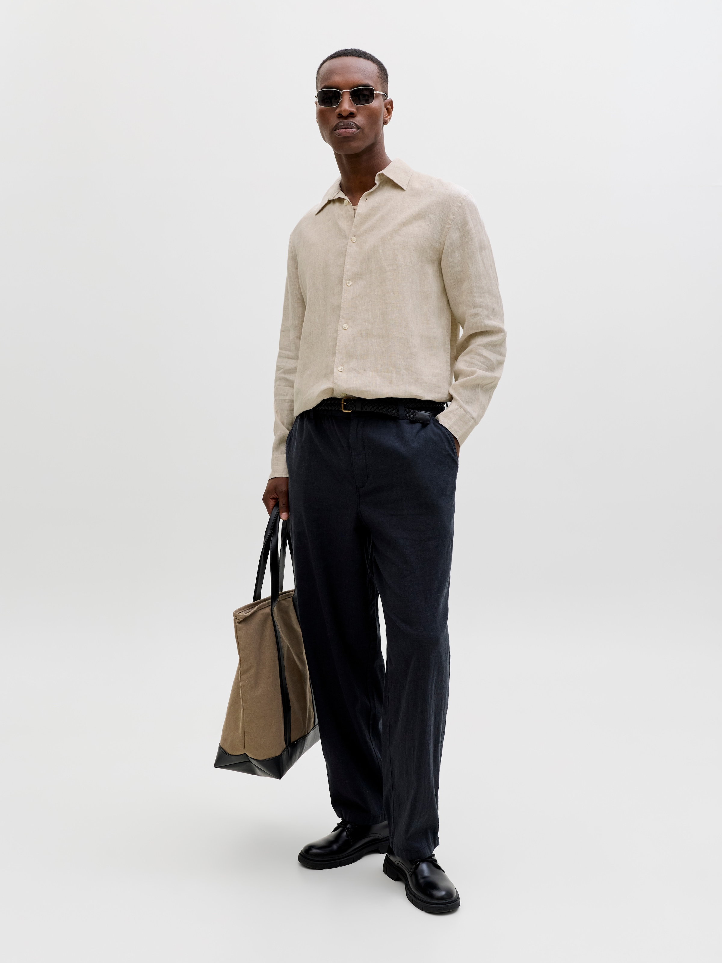 Jack & Jones Langarmhemd »JPRBLALAWRENCE LINEN LS SHIRT SN«
