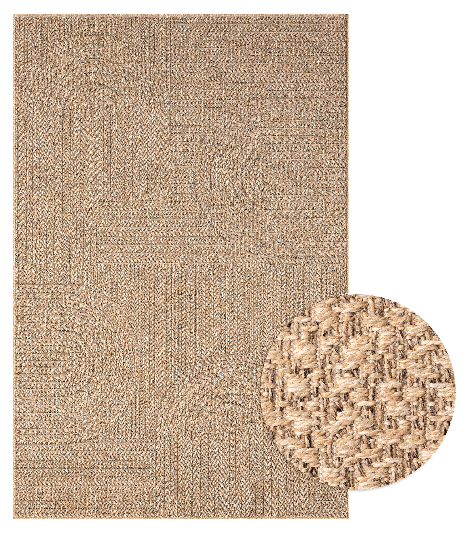 merinos Teppich »Kenzy 7«, rechteckig, 1 mm Höhe, robuster In- und Outdoor Teppich im natürlichen Jute-Look, wetterfest