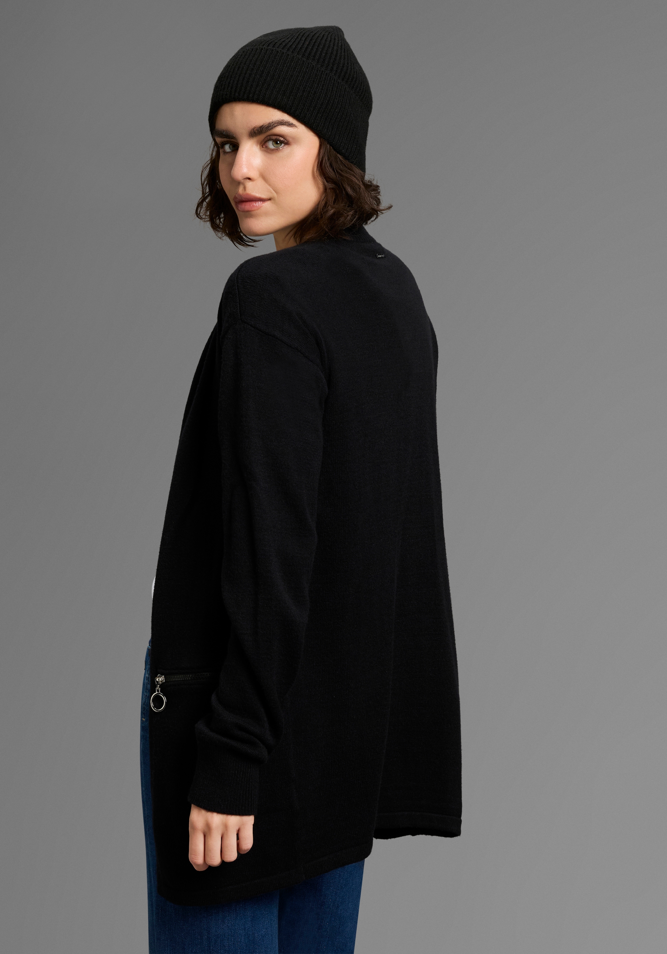 Laura Scott Strickjacke, in lässiger Langform mit Zipperdetails - NEUE KOLLEKTION