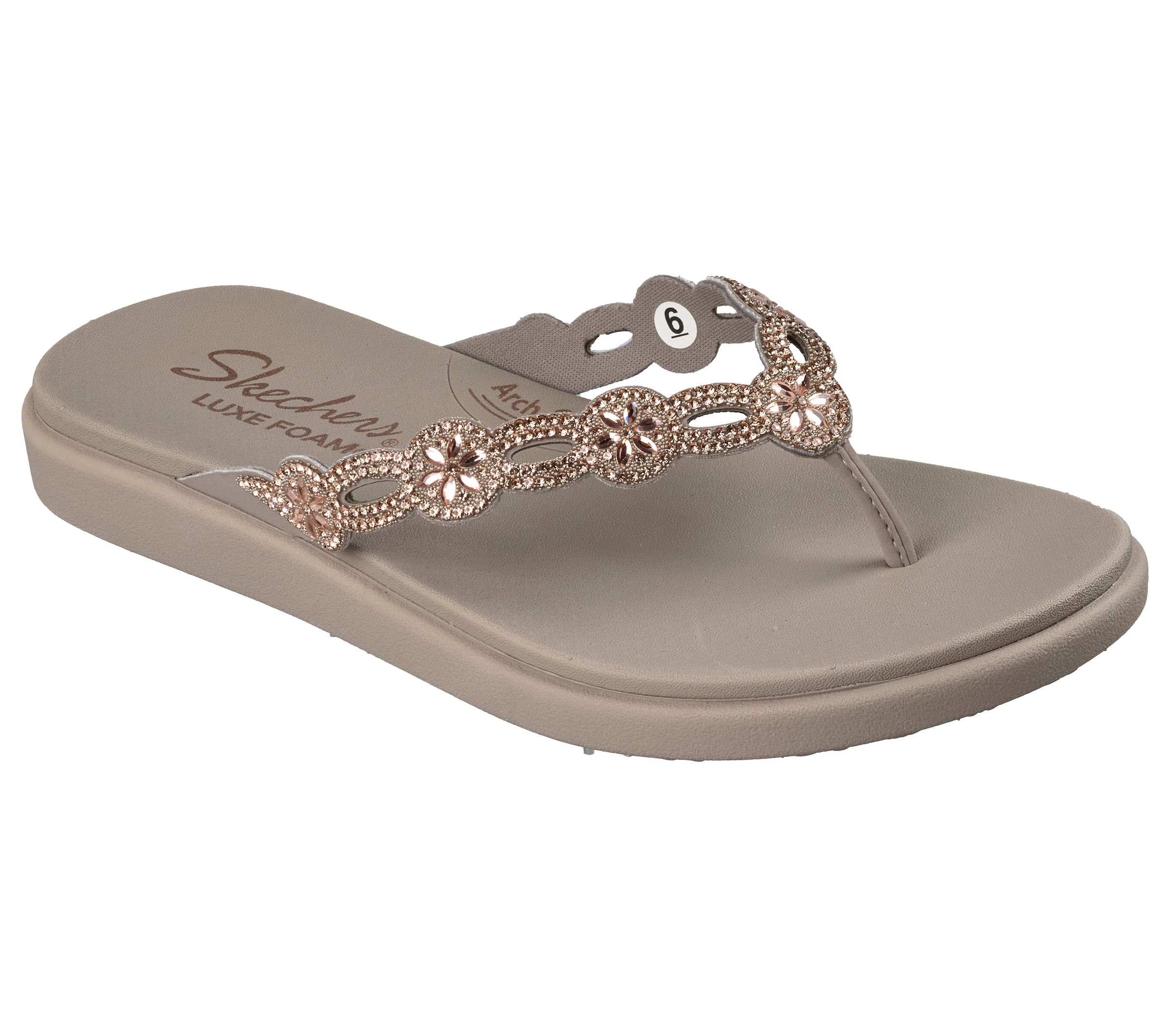 Skechers Zehentrenner »MEDITATION LUXE«  Strandschuh, Sommerschuh, Badeschuh mit Schmucksteinchen