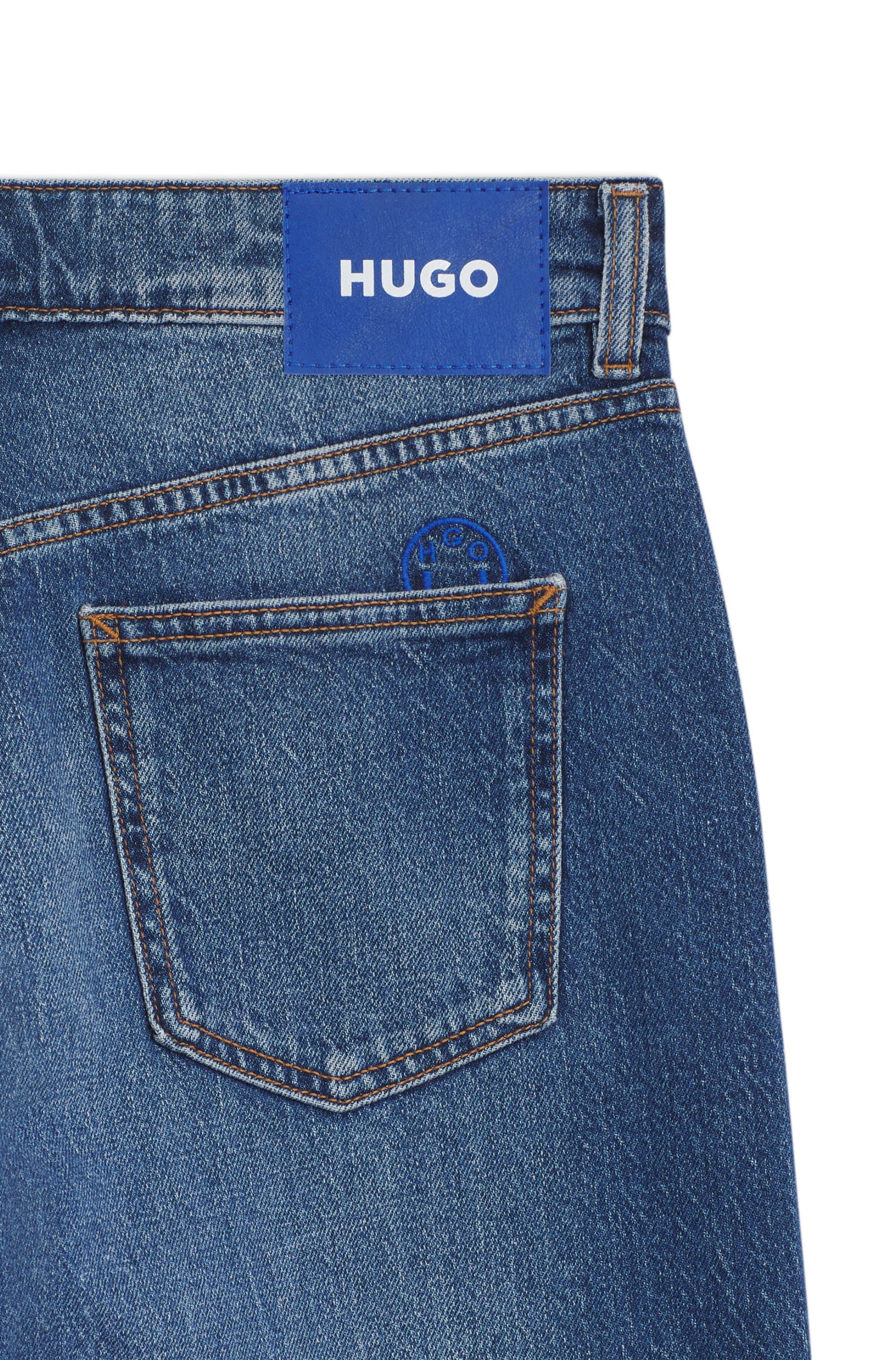 HUGO Blue Straight-Jeans »Elyah« Straight Fit Jeans mit hoher Leibhöhe, Tall Länge 36
