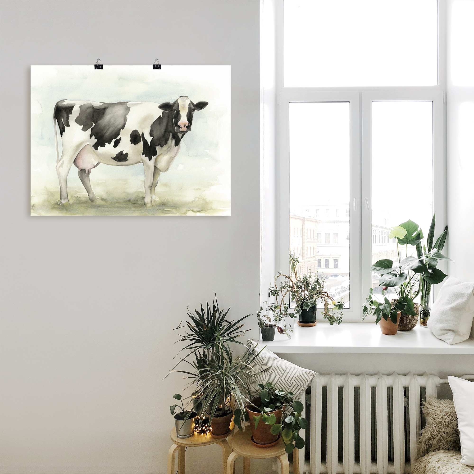 Artland Wandbild »Wasserfarben Kuh I«, Haustiere, (1 St.), als Leinwandbild, Poster in verschied. Größen