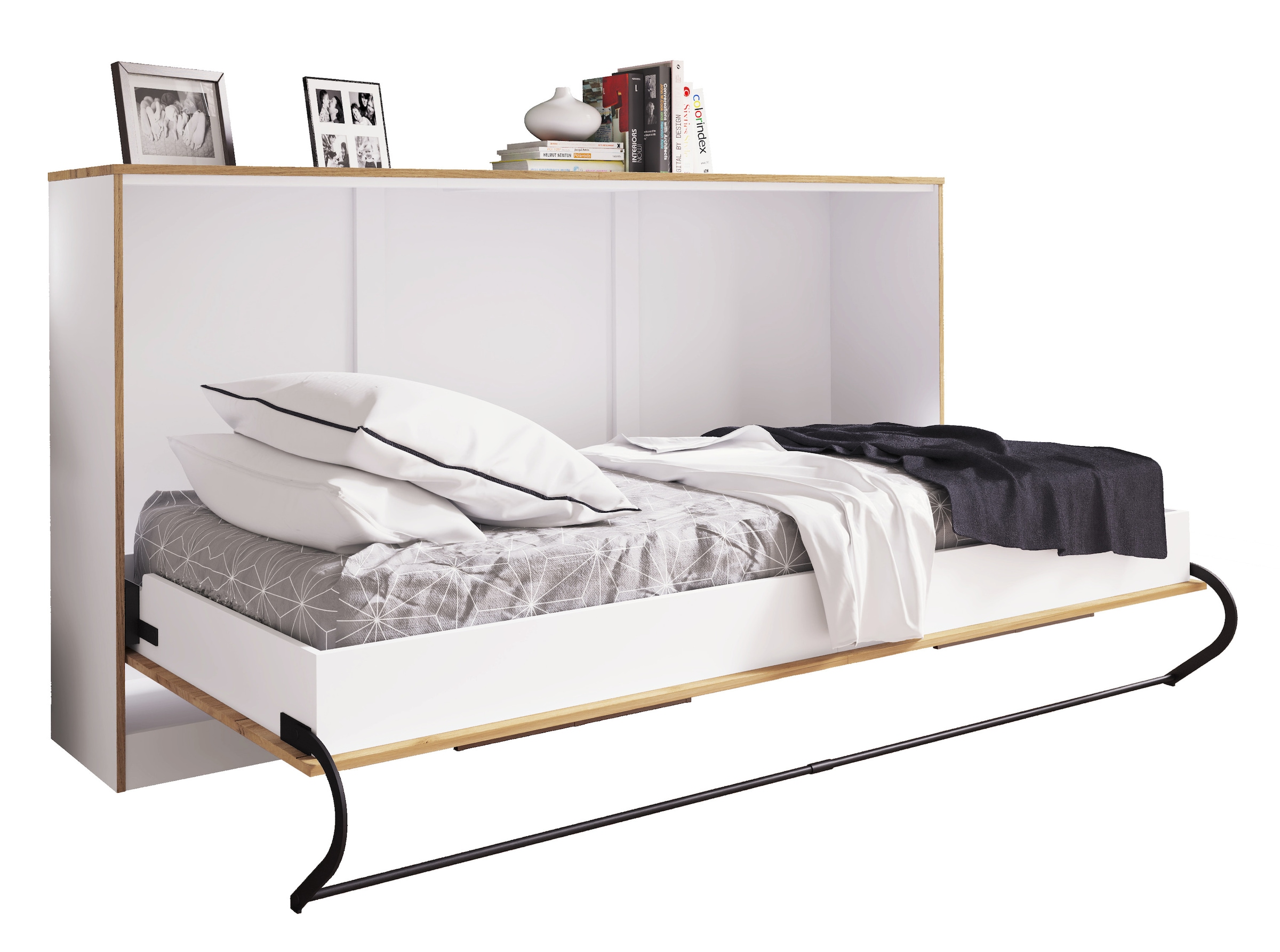 VCM Stauraumschrank »Schrankbett, Wandklappbett Lattenrost 90x200 cm« 1 Stk. tlg.