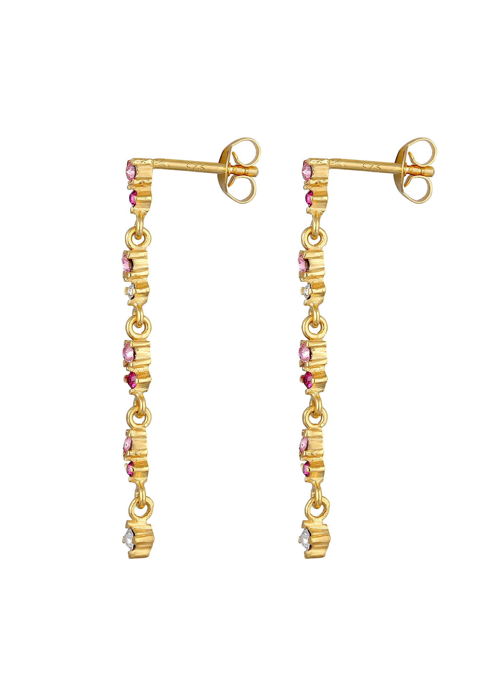 Elli Paar Ohrstecker »Ohrringe Pink Rose Ohrhänger 925 Silber, mit Kristallen von Swarovski®«